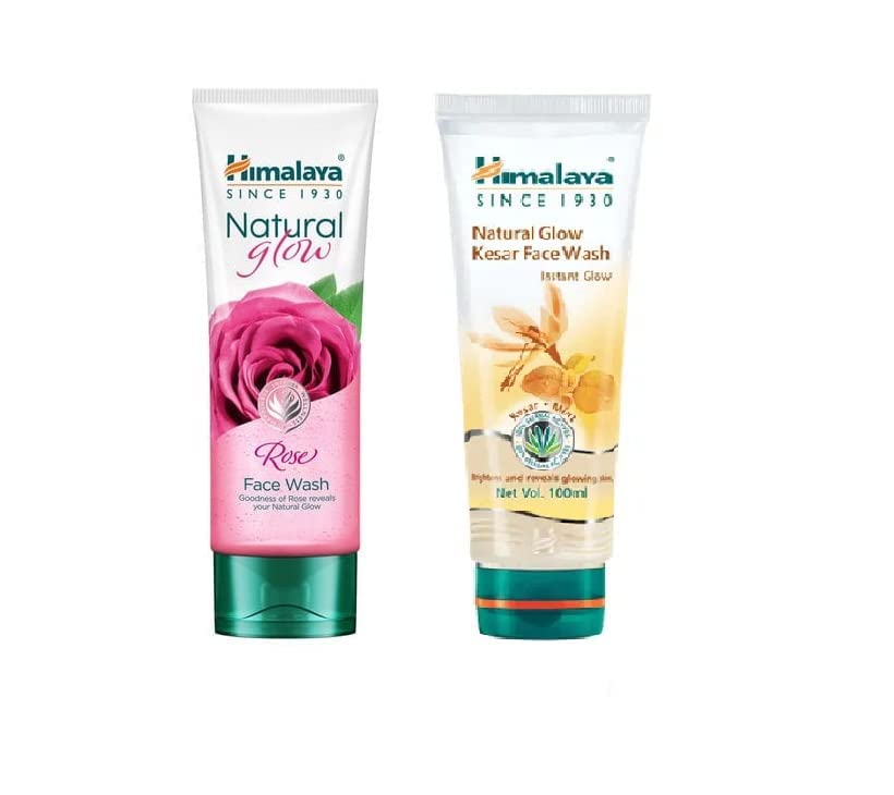 Himalaya Kesar & Rose Face Wash Combo for Brightening & Hydration - 100ml Each - Perfect for Daily Skincare Routine & Glowing Skin