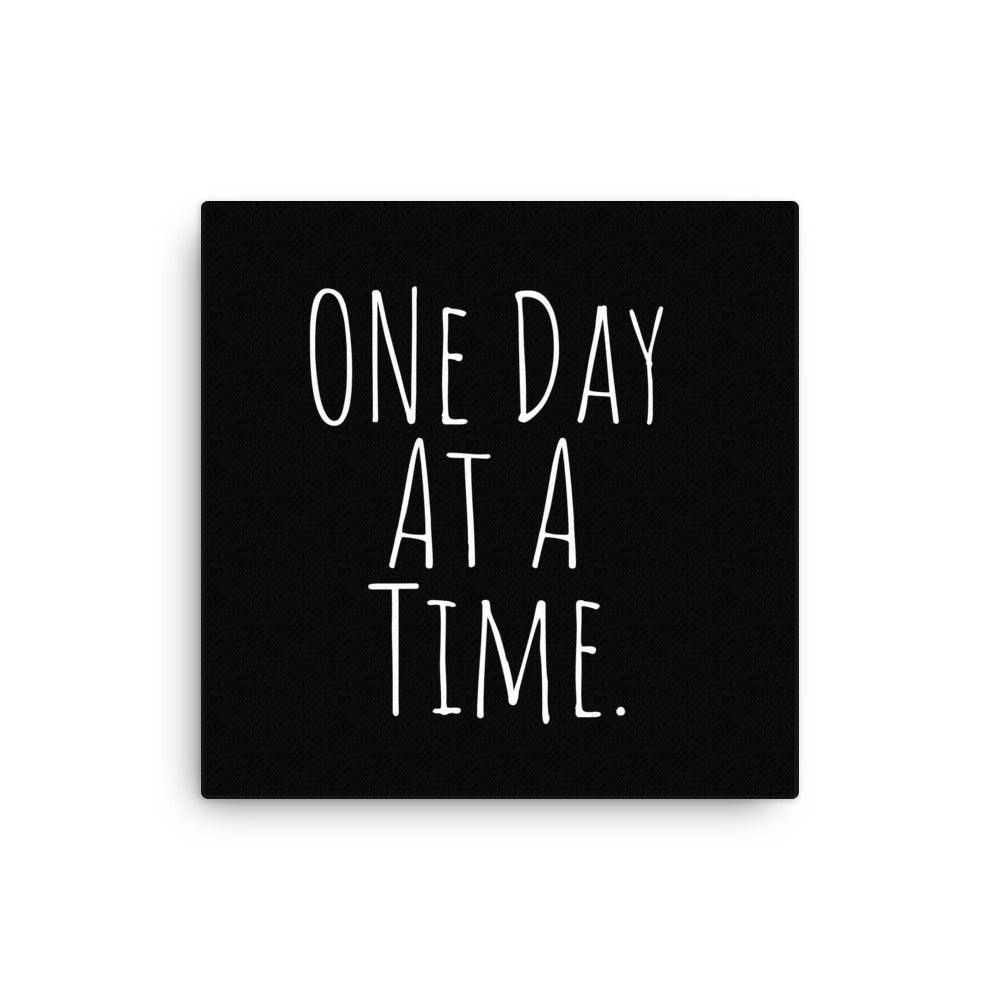 One Day at a Time Canvas - Motivational Recovery & Mindfulness Wall Art Decor for Home, Office, or Therapy Room - Perfect for Addiction Recovery, Mental Health Awareness & Daily Inspiration