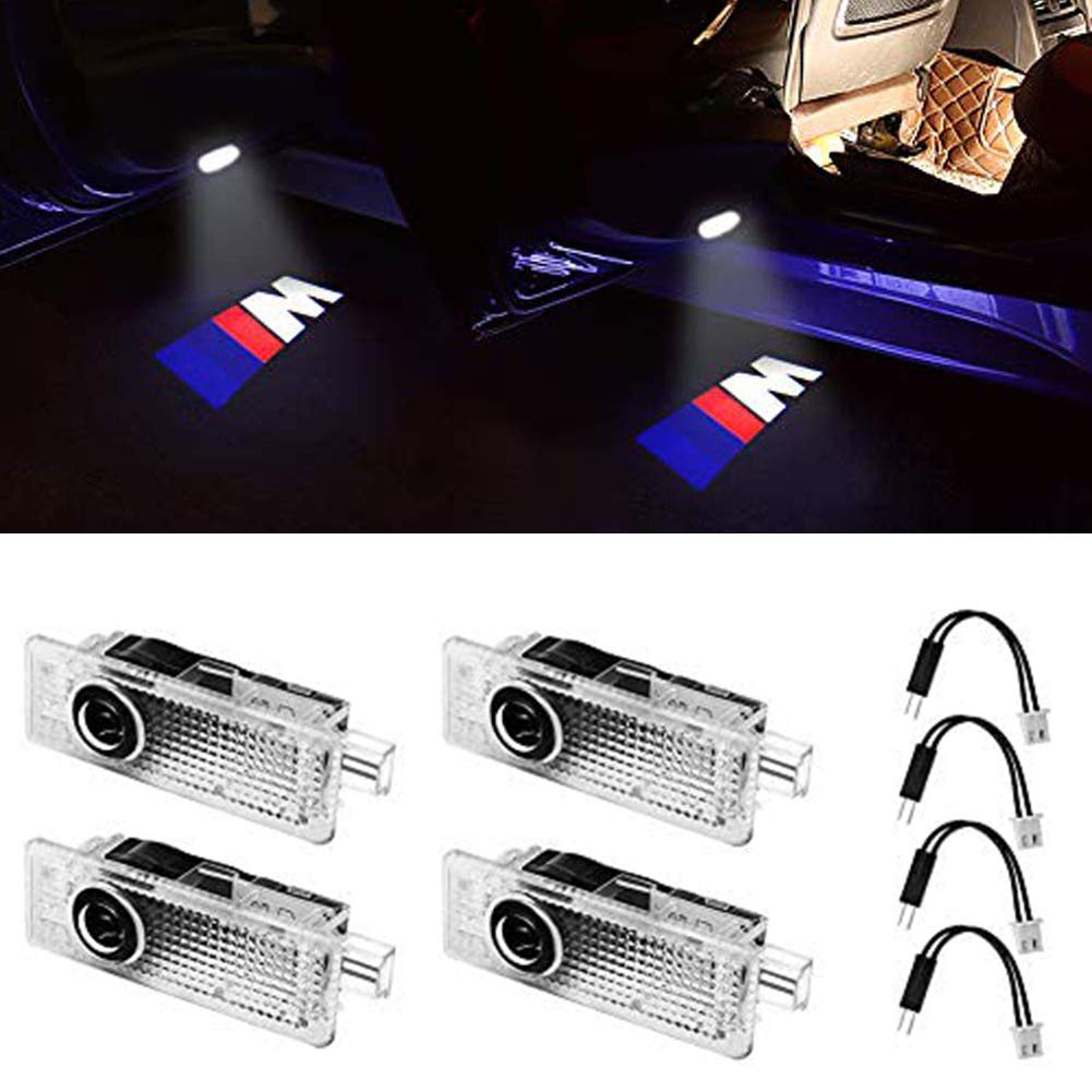 BMW Car Door Logo Projector Lights - 4-Pack LED Welcome Lights Compatible with 1/3/4/5/6/7/M/X/Z/GT Series - Premium Auto Accessories for Nighttime Safety & Style Enhancement