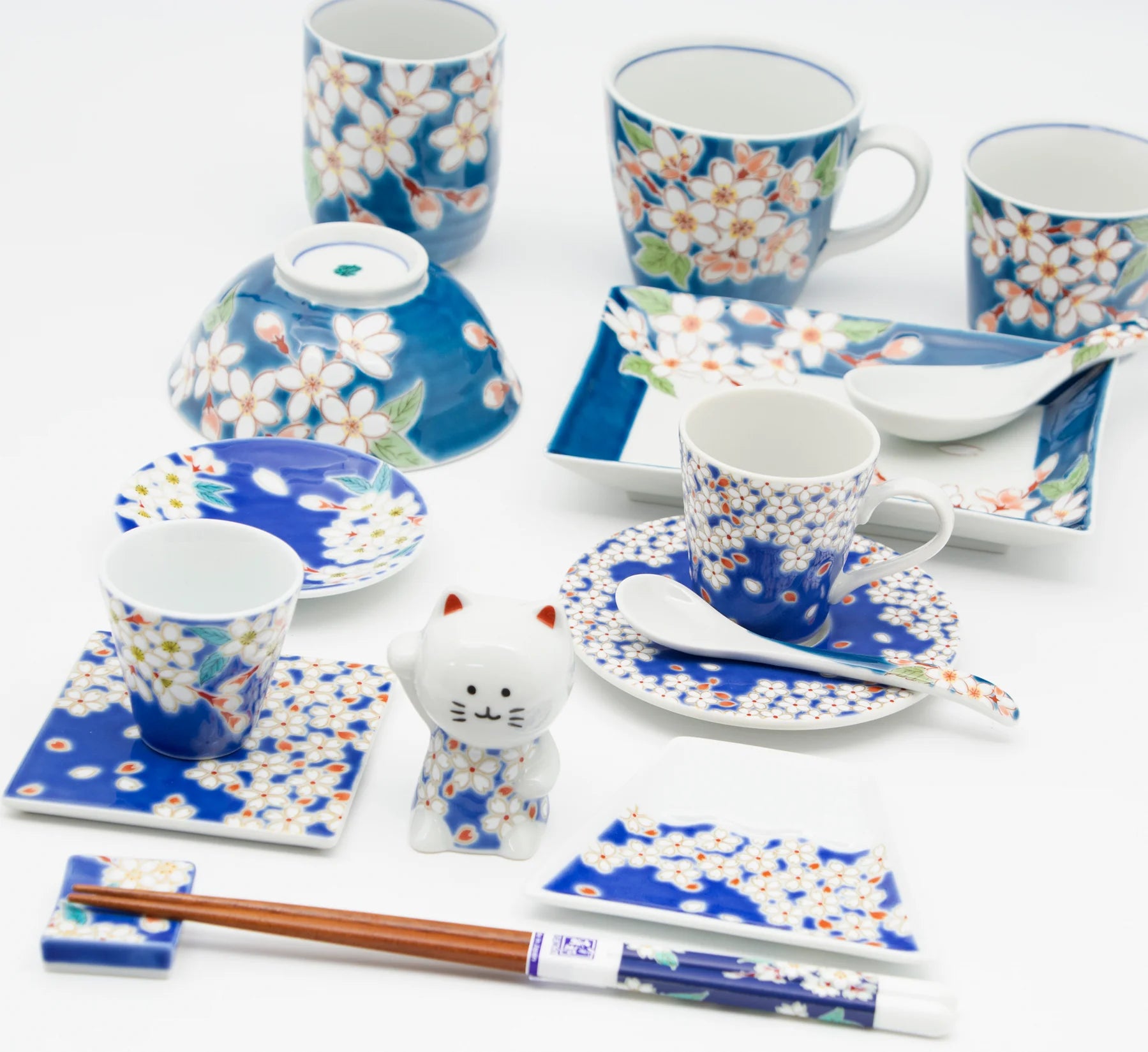 Kutani Yaki Japanese Ceramic Small Plate - 9.5cm (3.7 inch) Cherry Blossom Design - Perfect for Sushi, Desserts & Home Decor