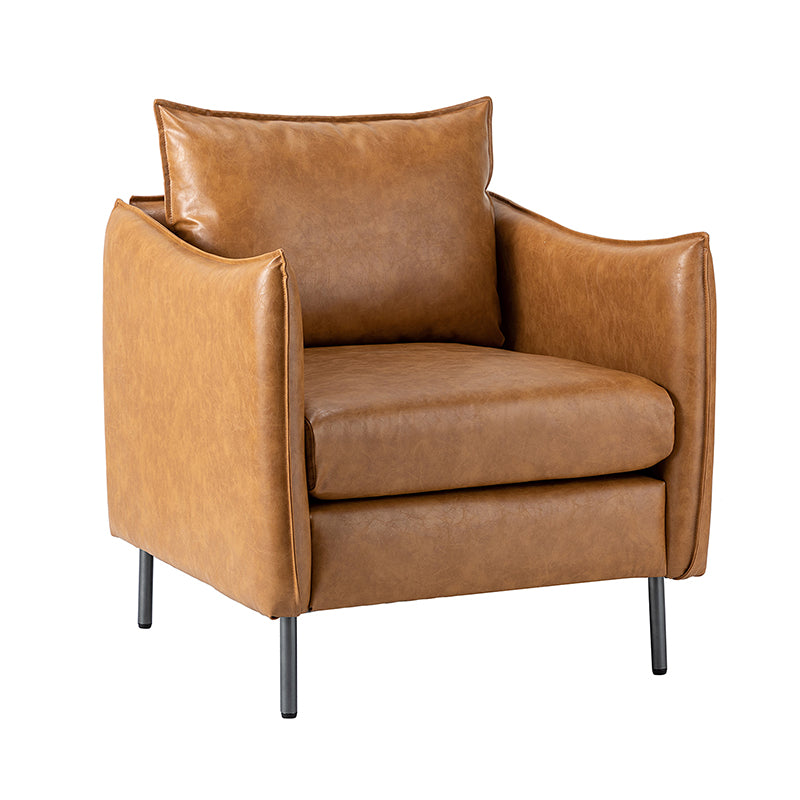 Felix Faux Leather Armchair - Modern PU Leather Accent Chair for Living Room, Office & Lounge - Comfortable Mid-Century Style Seating for Home Decor