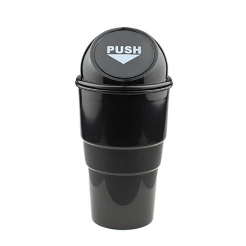 100% Leak-Proof Car Trash Can - Multi-Purpose Auto Organizer with Cup Holder & Door Pocket Storage - Perfect for Road Trips, Commuting & Keeping Your Vehicle Clean (Black)