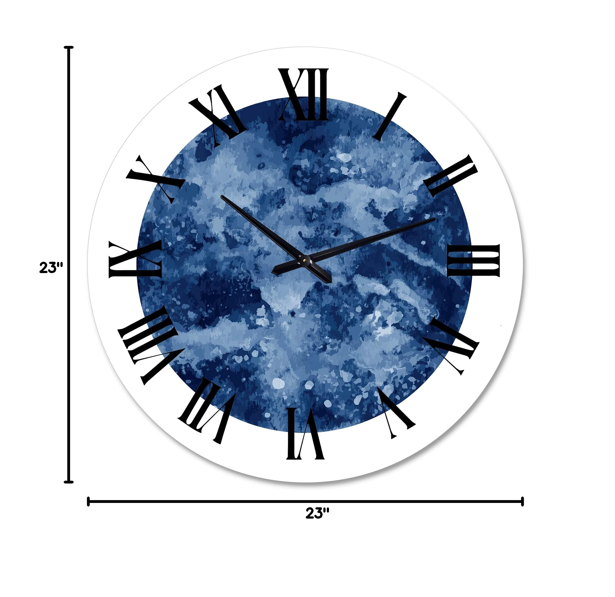 DesignQ Modern Wall Clock - Space Galaxy Circle Astrology Large Wall Decor for Bedroom, Living Room & Office | Silent Non-Ticking Home Decor