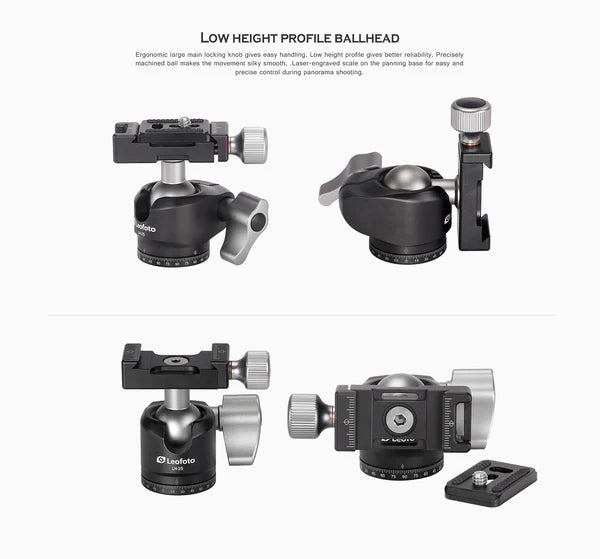Leofoto MT-03 Compact Table Top Tripod with LH-25 Ball Head - Lightweight Aluminum Travel Tripod for DSLR & Mirrorless Cameras - Perfect for Vlogging, Photography & Desktop Shooting