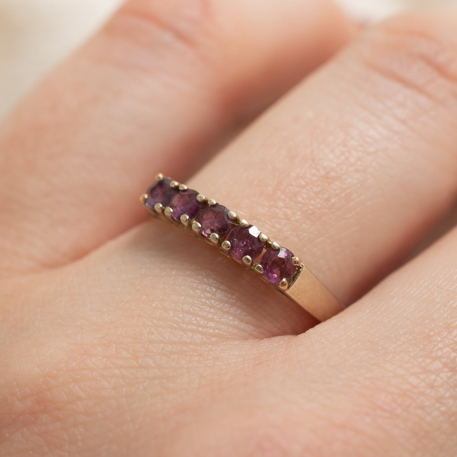 0.34ctw Five Stone Ruby Ring - Size 7.75 | Genuine Ruby Jewelry for Women | Perfect for Engagement, Anniversary & Special Occasion Gifts
