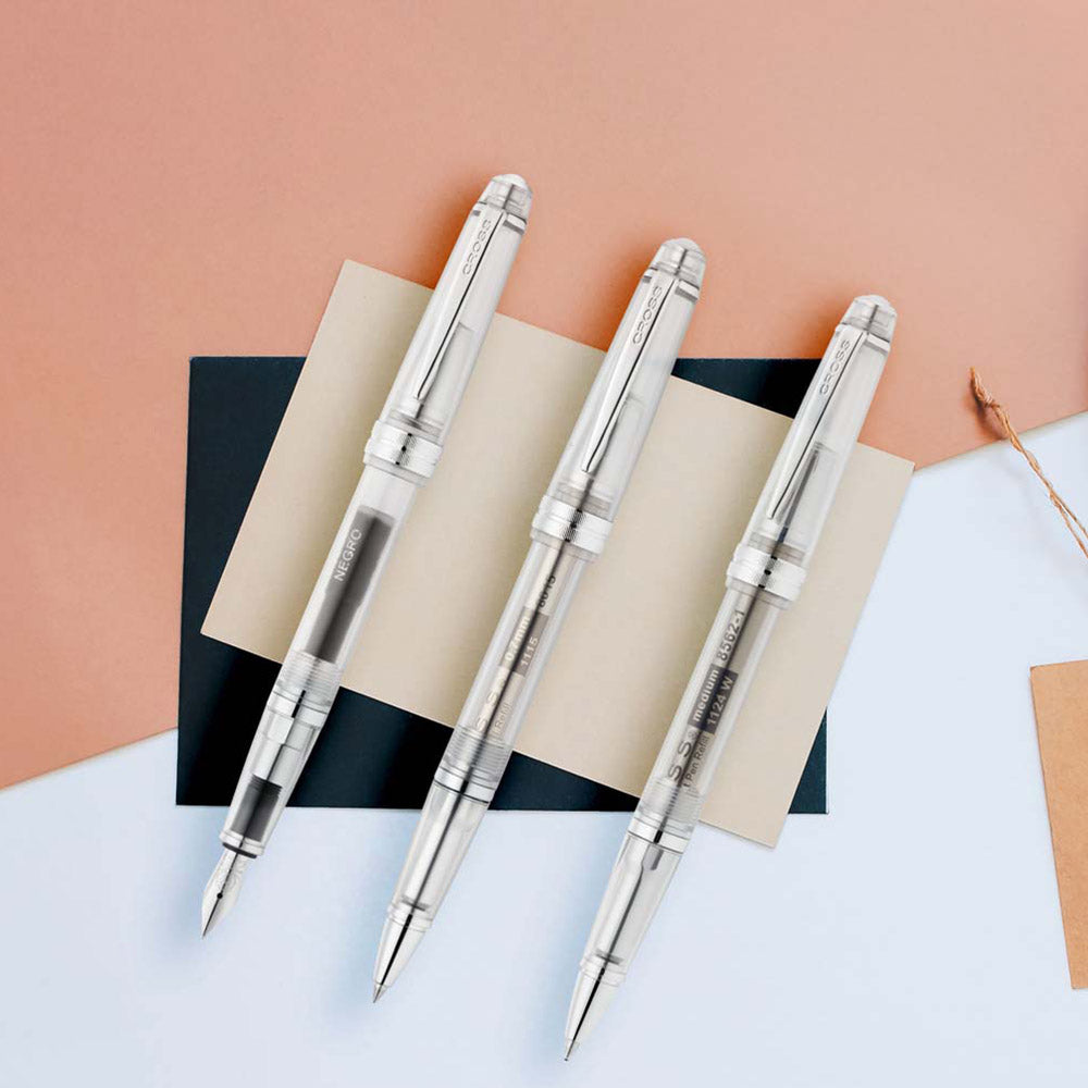 Cross Bailey Light Translucent Clear Fountain Pen - Extra Fine Nib for Calligraphy, Journaling & Note Taking - Premium Writing Gift for Students & Professionals