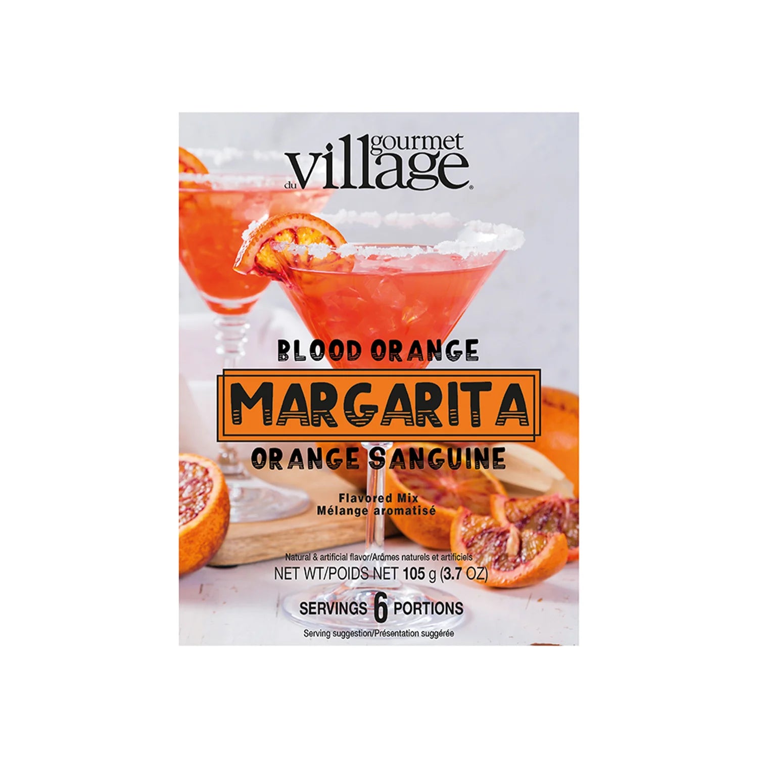 Gourmet Du Village Blood Orange Margarita Mix - Premium Cocktail Mixer for Margaritas, Perfect for Parties, BBQs & Summer Gatherings
