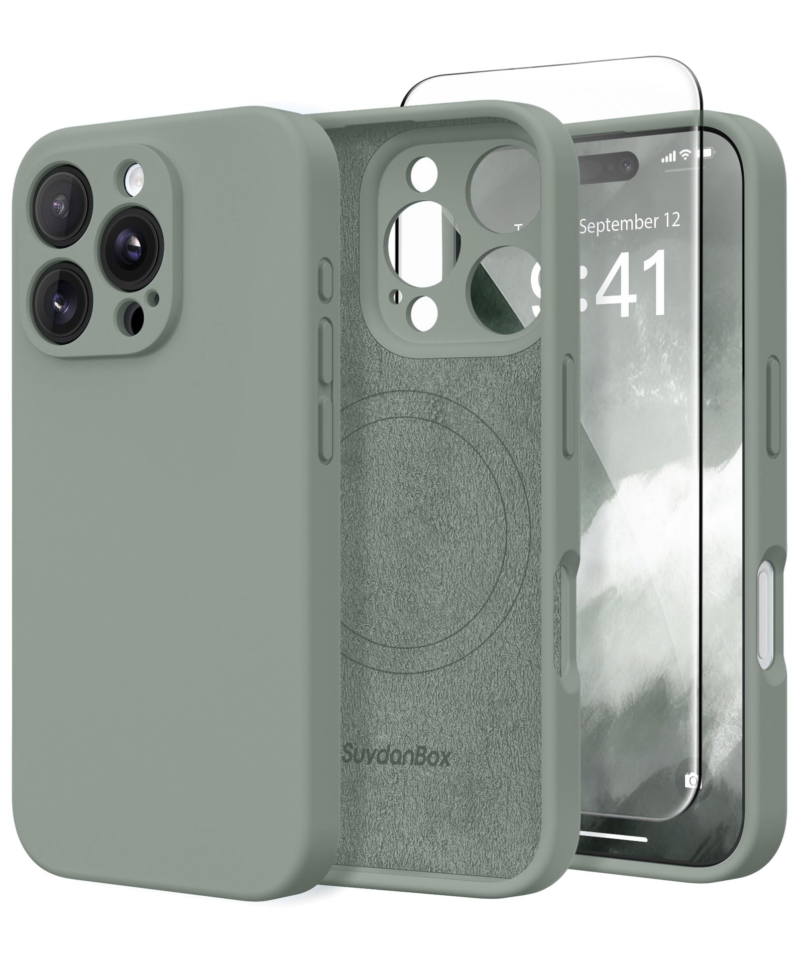 Magnetic Shockproof Silicone Case for iPhone 16 Pro (6.3
