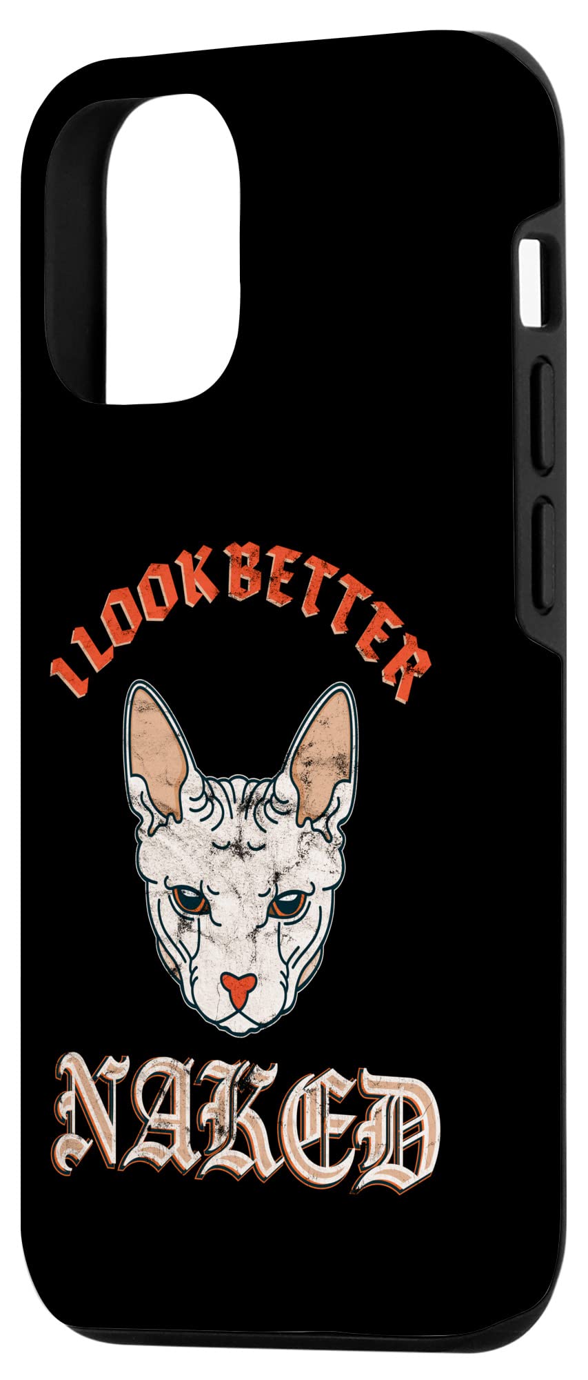 Funny Sphynx Cat iPhone 12/12 Pro Case | Hairless Cat Lover Phone Cover | Perfect Gift for Cat Enthusiasts & Unique Phone Accessory for Daily Use, Work & Travel