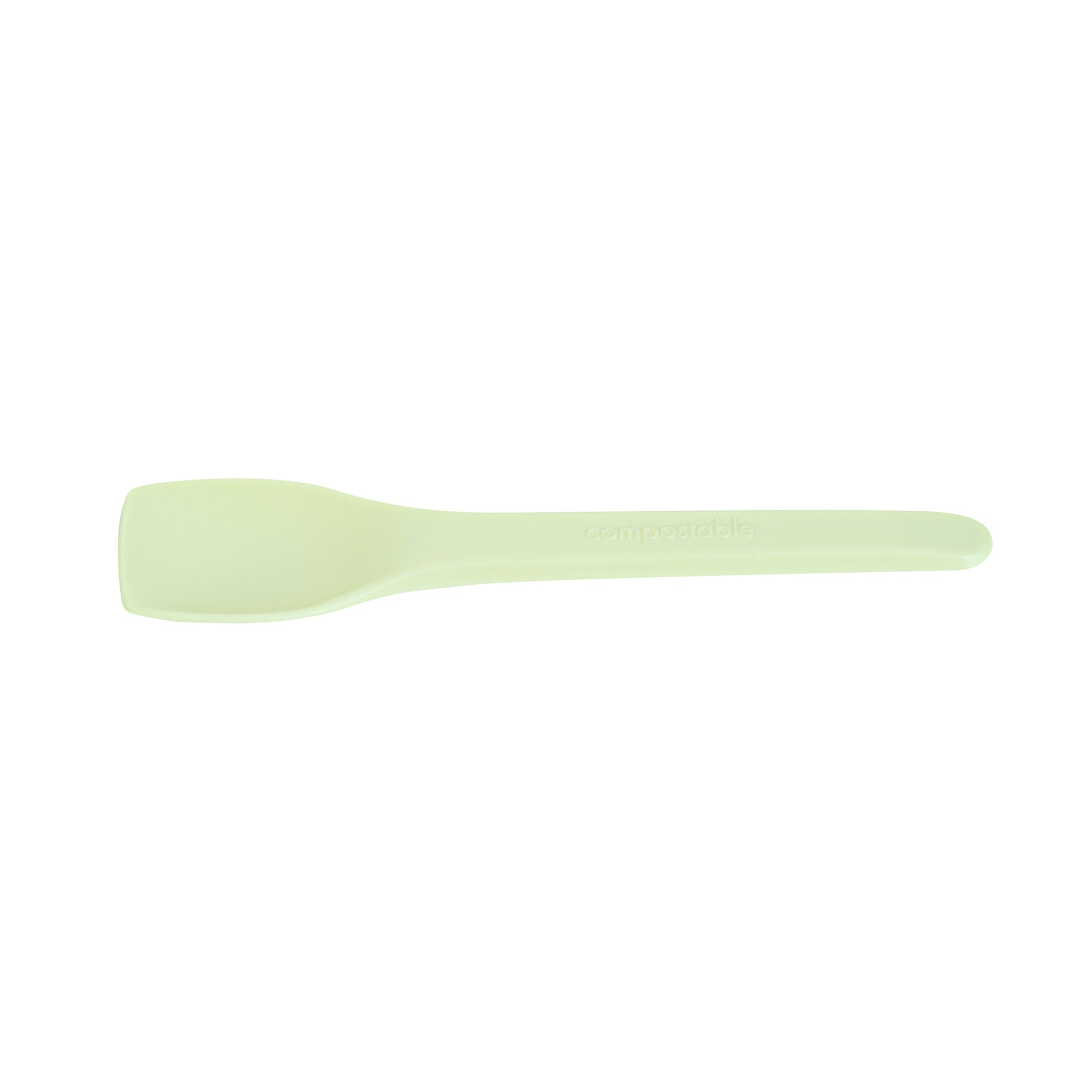 Eco-Friendly Yellow CPLA Plastic Ice Cream Spoons - Heat Resistant, Compostable, 100-Pack | Perfect for Parties, Dessert Shops & Sustainable Dining