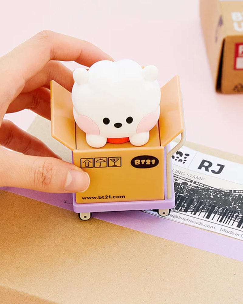 BT21 RJ Mini Privacy Rolling Stamp - Self Inking Address Stamp for Envelopes, Letters & Packages - Perfect for Mailing, Scrapbooking & DIY Crafts