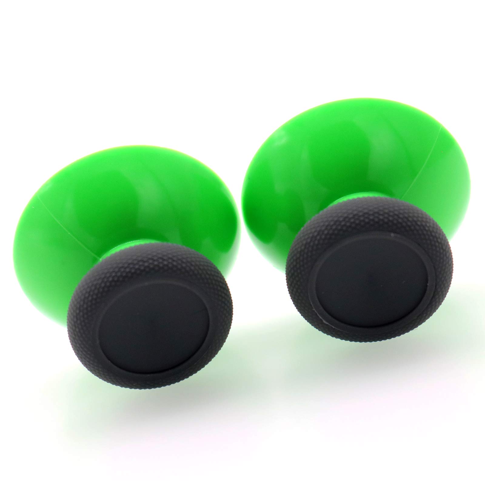 2-Pack OEM Concave Thumbsticks for Xbox One Controller - Green & Grey Rubber Joystick Replacement (Perfect for Gaming, Repair & DIY Enthusiasts)