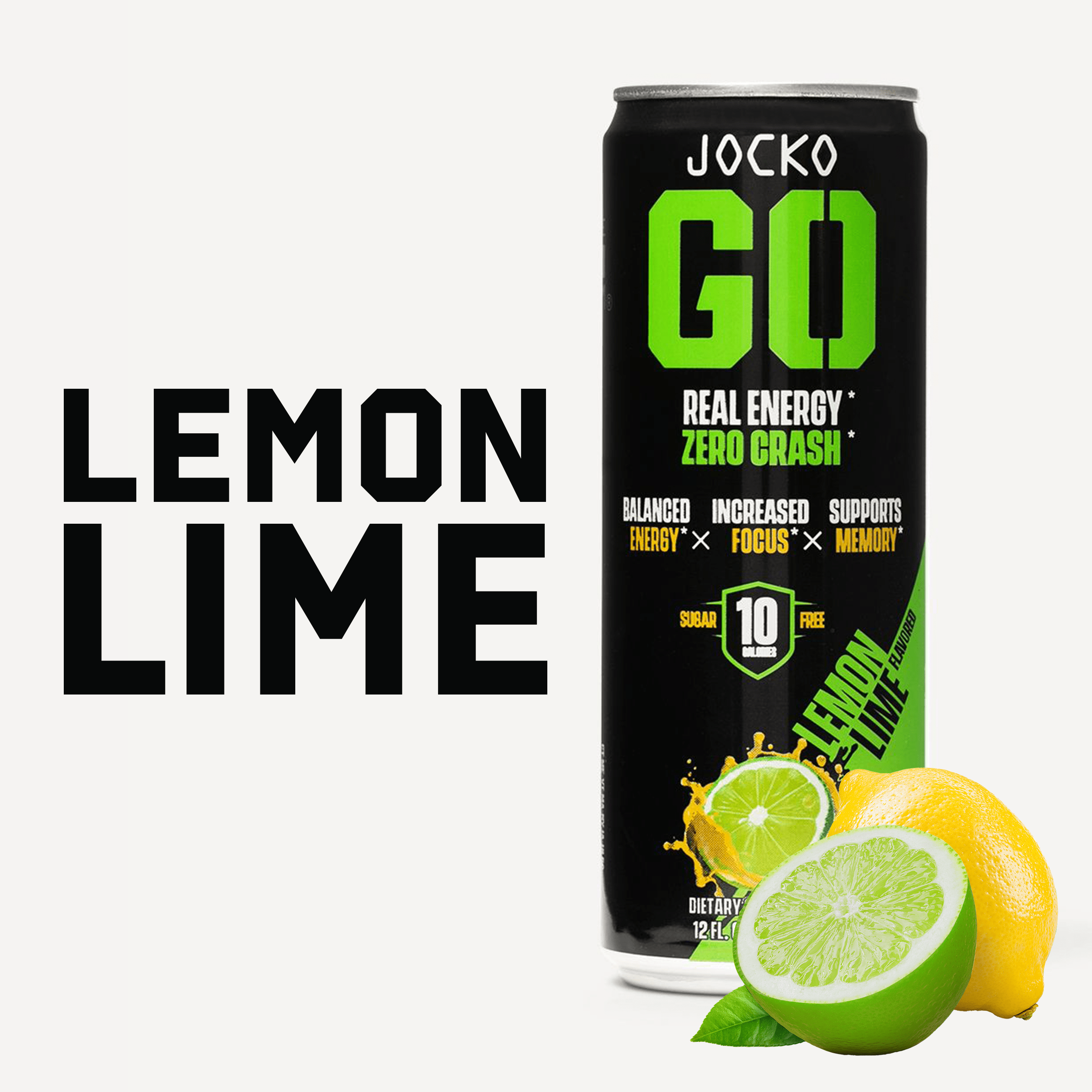 JOCKO GO Energy Drink - 12 Pack | Sugar-Free Pre Workout & Post Workout Supplement | Boost Energy & Focus for Gym, Running & Fitness