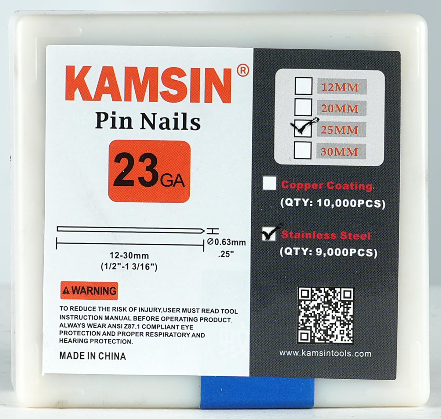 23 Gauge 1-Inch Headless Pin Nails - 9,000 PCS/BOX for Woodworking & Carpentry | Compatible with Pneumatic Pin Nailers | Perfect for Trim Work, Cabinet Making & Furniture Assembly