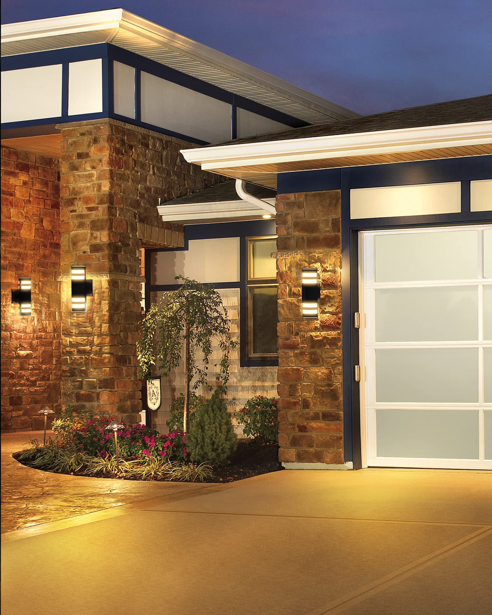 JACKYLED Outdoor Wall Sconce - Waterproof Black Wall Light Fixture (2 Pack) - ETL Certified for Porch, Patio & Garden - Perfect for Entryway Lighting and Backyard Ambience