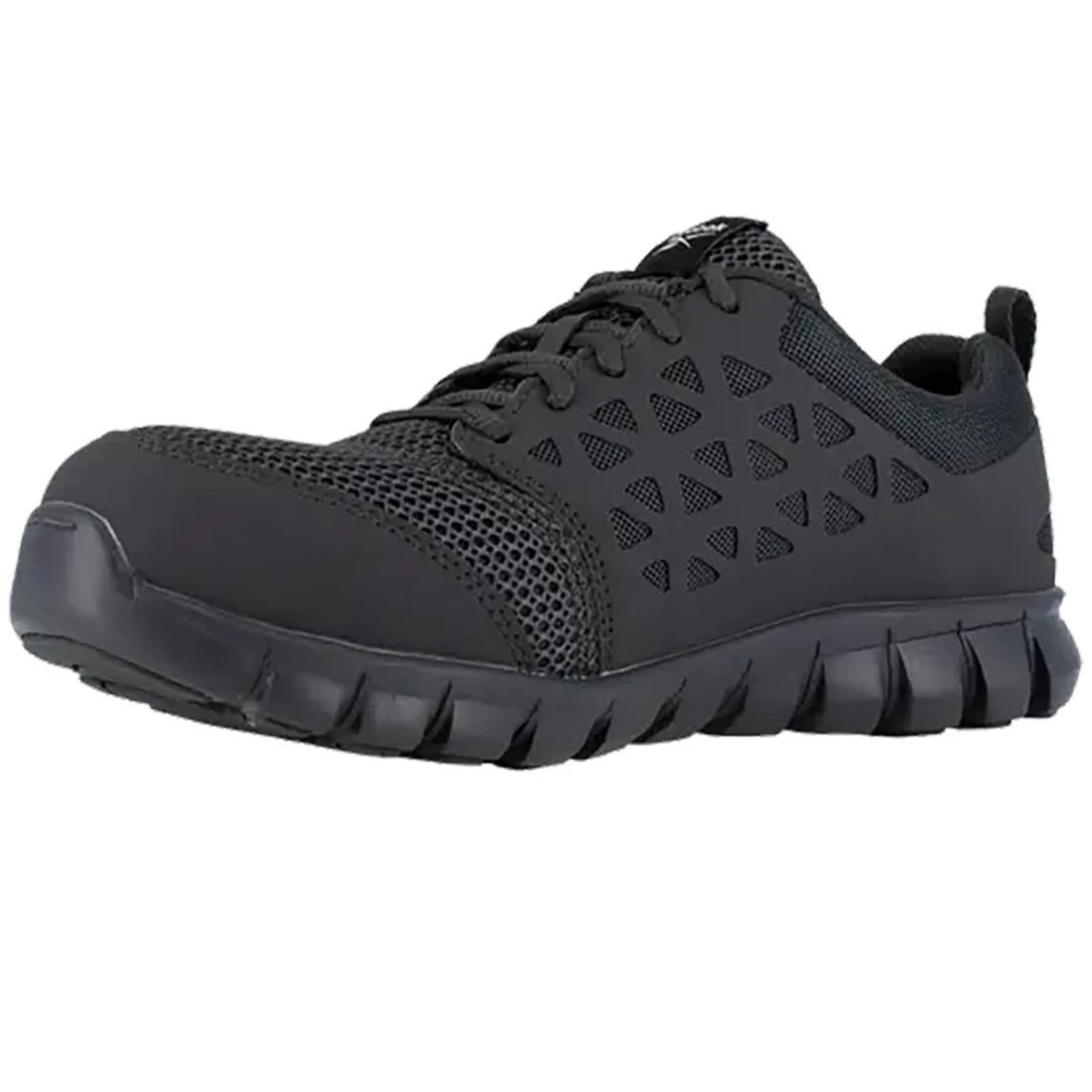 Sublite Cushion Composite Toe Athletic Work Shoes for Men - Lightweight Safety Shoes for Construction, Warehouse & Industrial Work - Black Non-Slip Work Sneakers