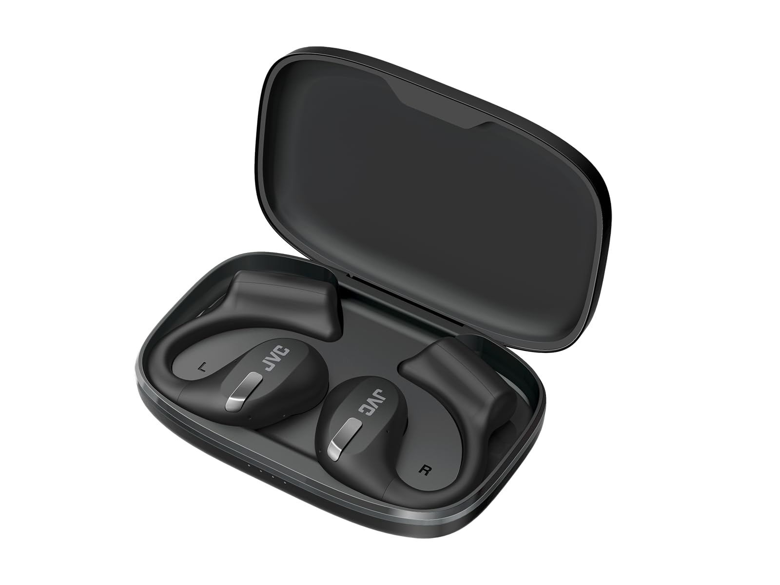 JVC HA-NP50T-B True Wireless Earbuds - Open Ear Design with Active Noise Reduction, Bluetooth 5.3, 38H Playtime, IPX4 Waterproof, Multi-Point Connection - Perfect for Running, Gym Workouts & Office Use (Black)