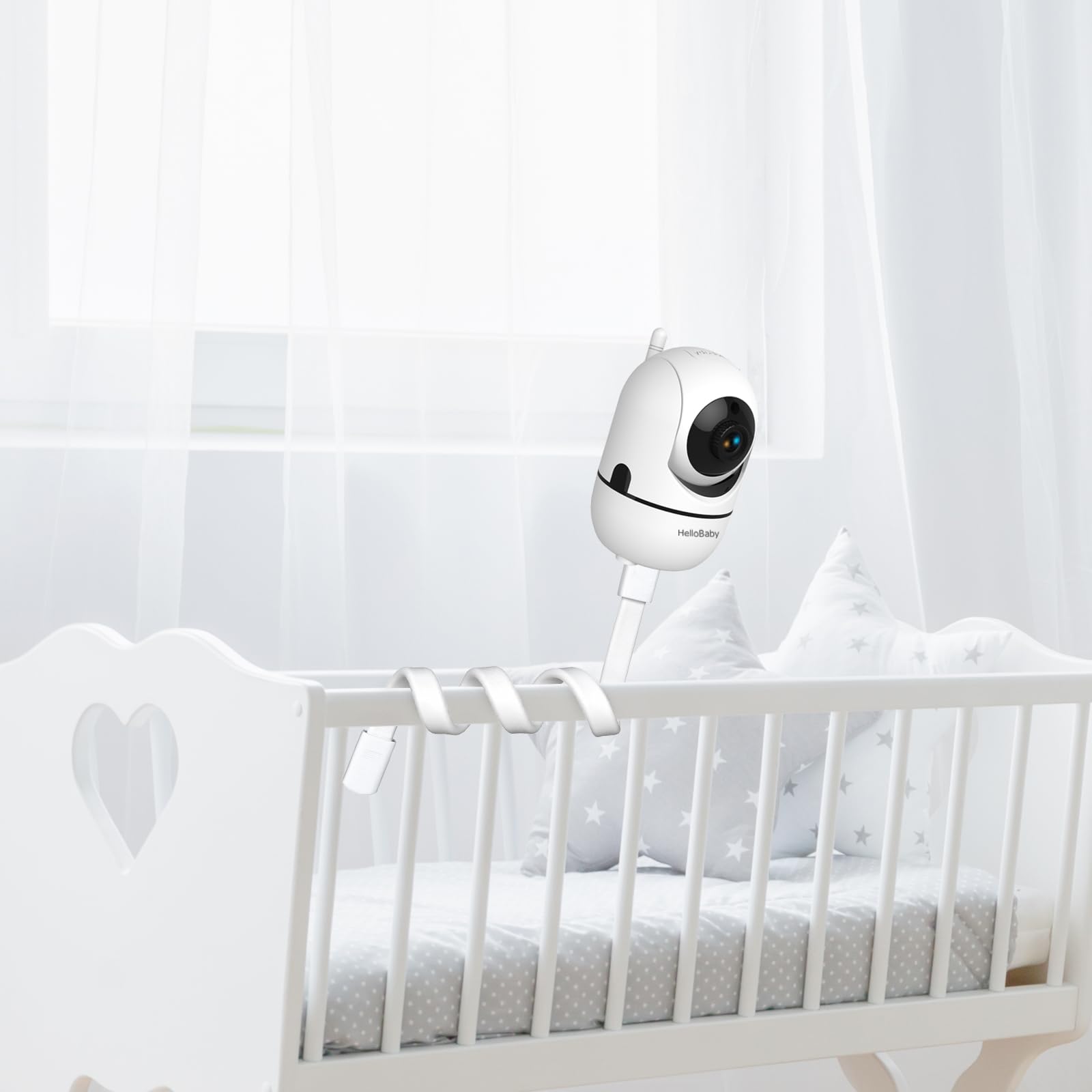 HelloBaby Wall Mounted Baby Monitor - No WiFi, 5