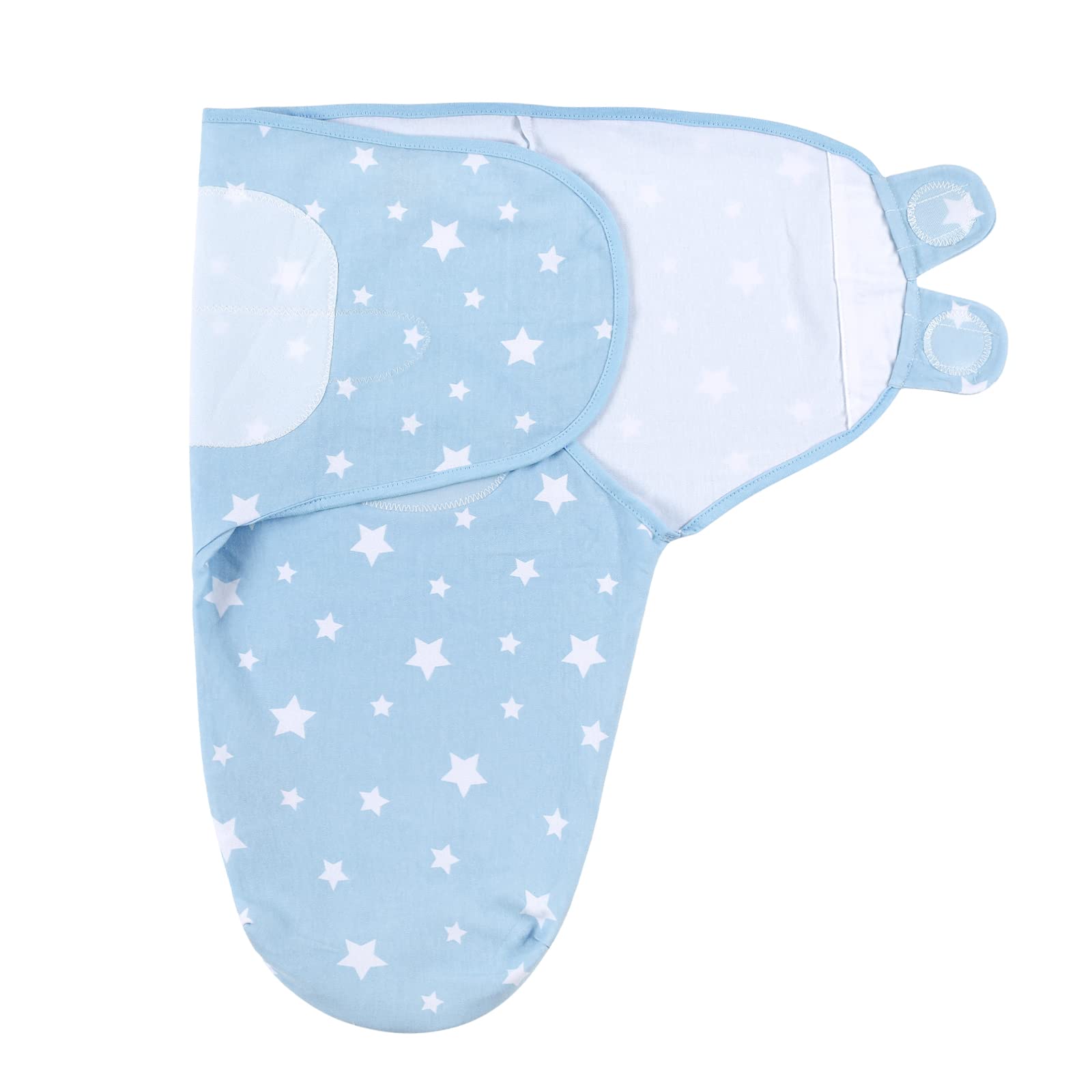 Organic Mama Cheetah Preemie Swaddle Sack - Soft Cotton Swaddle Blanket Wrap for Premature Baby Boys & Girls 4-7 lbs | Newborn Essentials 3-Pack (Blue) | Perfect for NICU, Hospital & Home Use