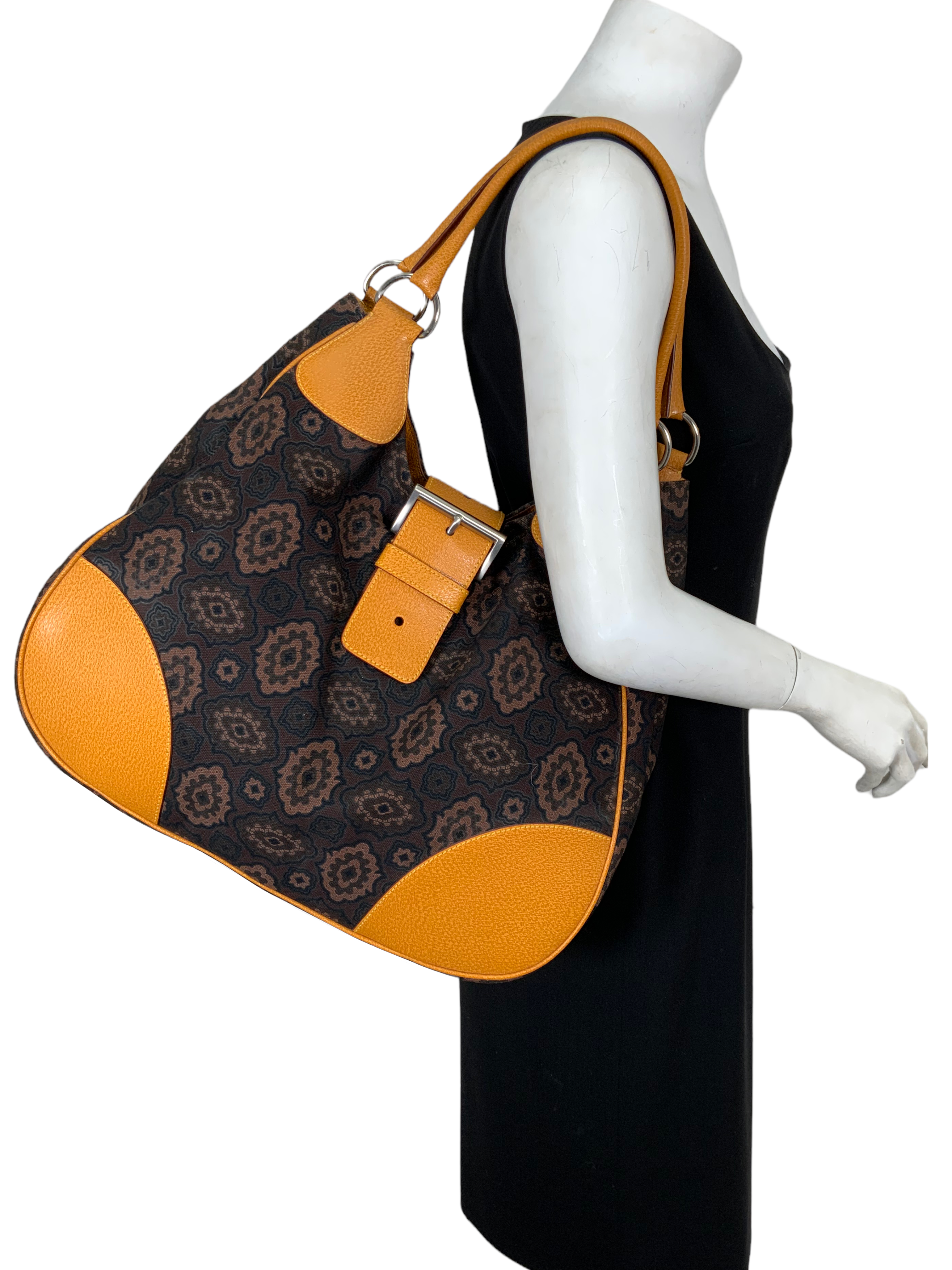 Prada Canvas Moon Large Buckle Bag for Women - Stylish Designer Handbag with Adjustable Strap, Perfect for Work, Travel & Everyday Use
