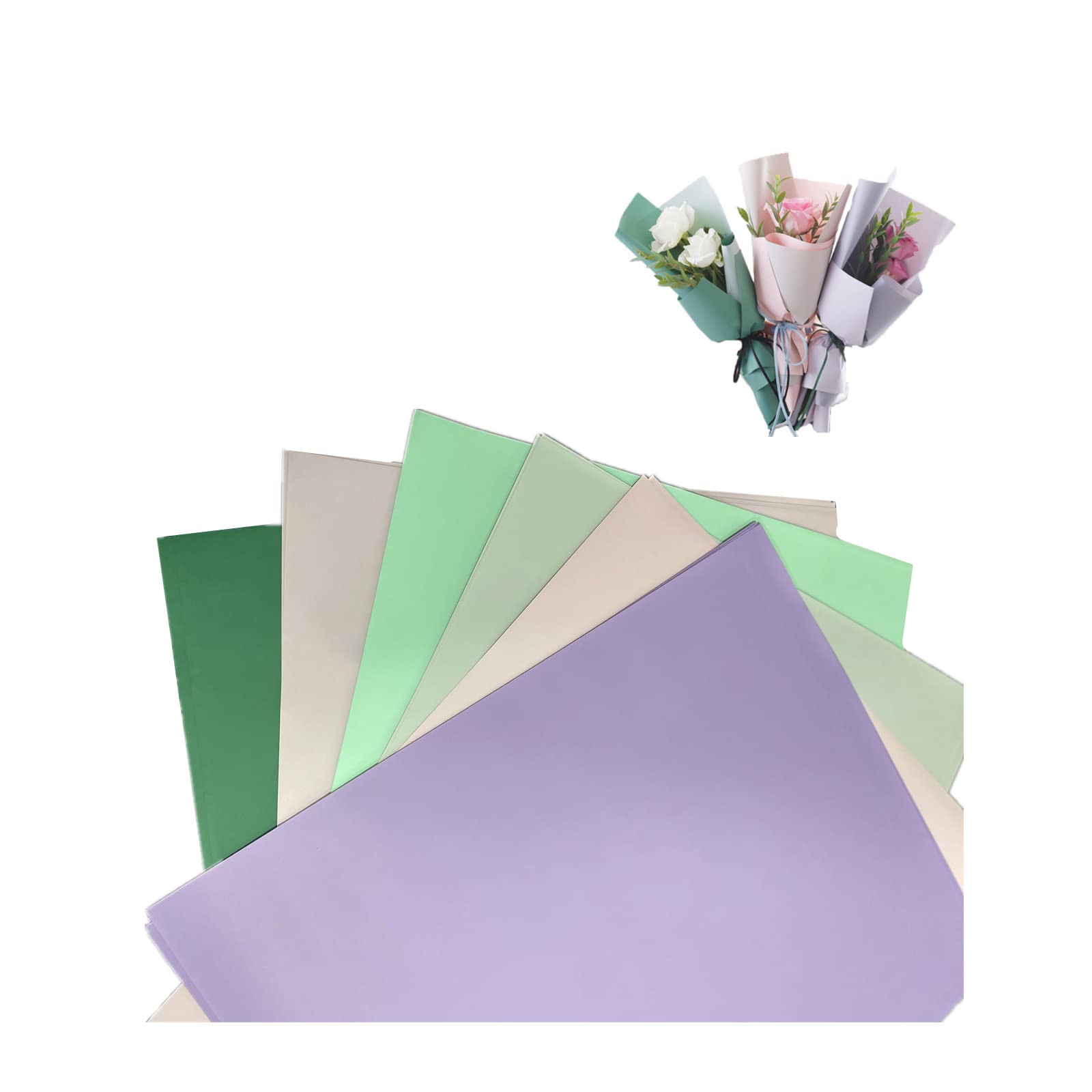 30 Pcs Waterproof Floral Wrapping Paper - 15x17.5
