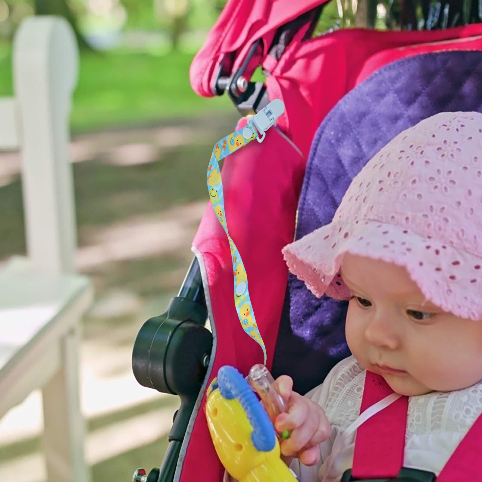 8-Piece Pacifier Clips Set with Adjustable Stroller Straps - Universal Baby Dummy & Teething Toy Holder - Perfect Baby Shower Gift for Newborns & Toddlers (Ideal for Strollers, Car Seats & Diaper Bags)