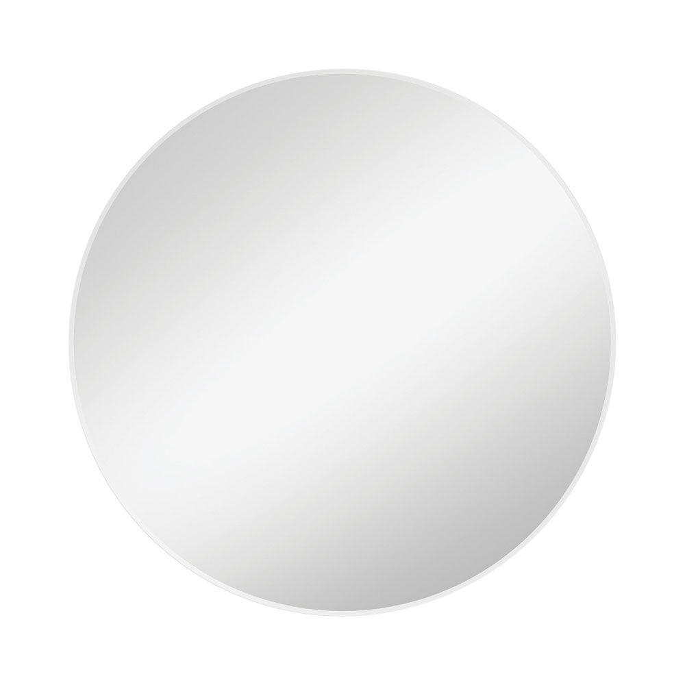 Fienza FMR80W Matte White Framed Wall Mirror - 31.5 Inch Modern Bathroom Vanity Mirror with Beveled Edge for Bedroom, Living Room & Entryway Decor