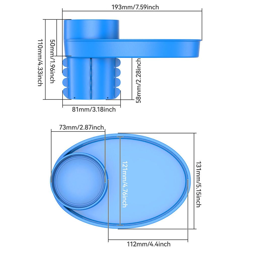 2-Pack Car Seat Cup Holder & Snack Tray - ABS Travel Tray for Strollers & Car Seats - Secure Snacks & Drinks On-The-Go - Perfect for Road Trips, Baby Strolls & Family Travel