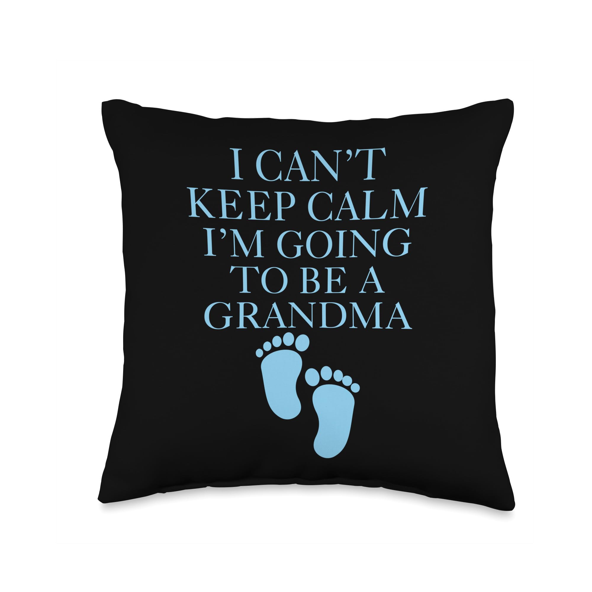 Boys Baby Shower Keep Calm Throw Pillow - Perfect Gift for Grandma