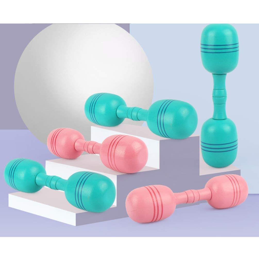 Garneck 1 Pair 300g Pink Wooden Dumbbell Set - Kids Exercise Hand Weights, Home Gym Equipment & Fitness Training Toys for Children - Perfect for Indoor Workouts, Playroom Activities & Beginner Strength Training