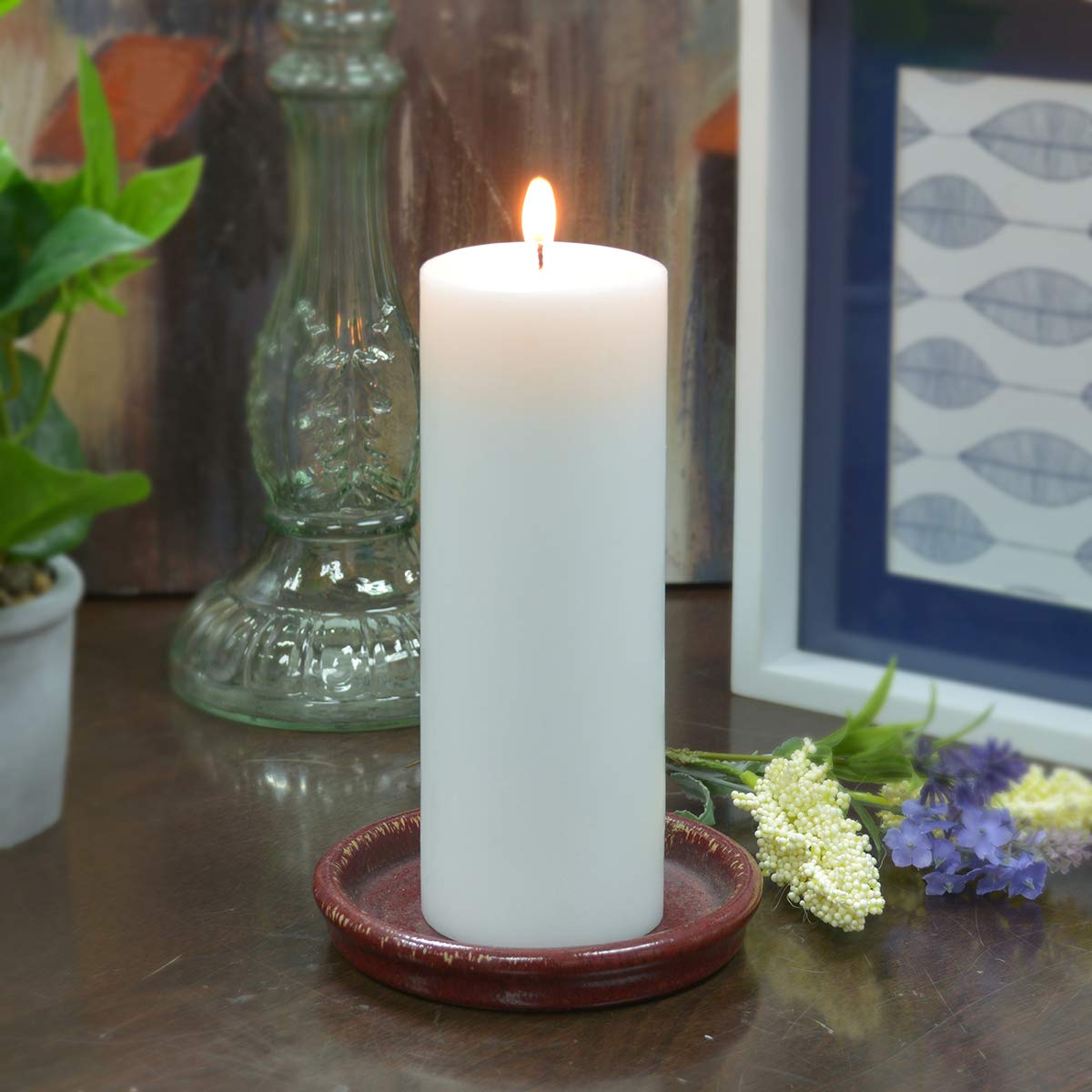 Premium 8-Inch White Pillar Candles - Set of 16 (3
