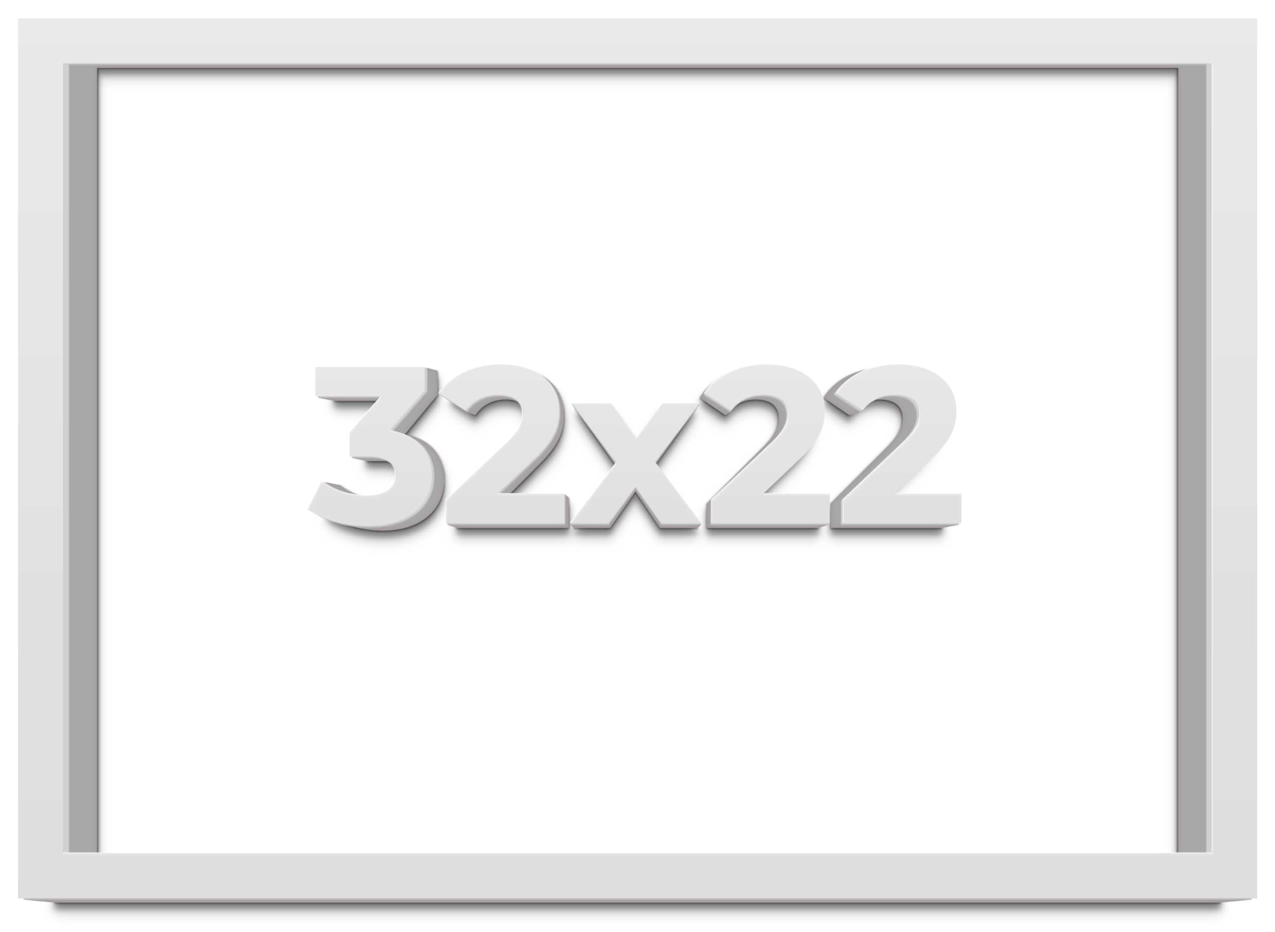 32x22 Inch White Shadow Box Display Frame - 2 Inch Rabbet Depth & 1.25 Inch Moulding Width - Shatter-Resistant Acrylic Plexiglass with Foam Board Backing & Hanging Hardware - Perfect for Memorabilia, Artwork, and 3D Keepsake Display