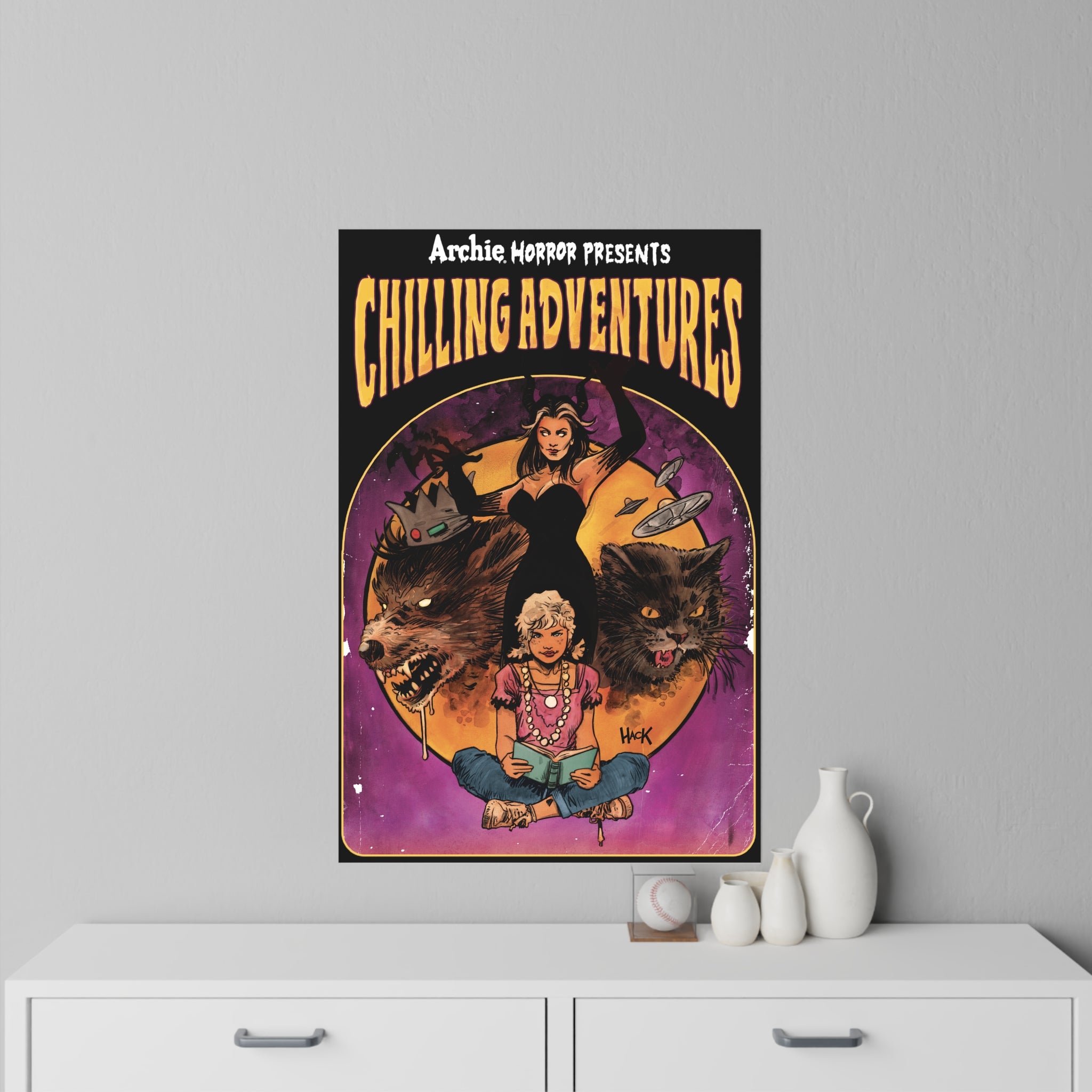 Archie Horror Presents Chilling Adventures Wall Decals - Jinx & Madam Satan Horror Decor for Bedroom, Living Room, Halloween Party