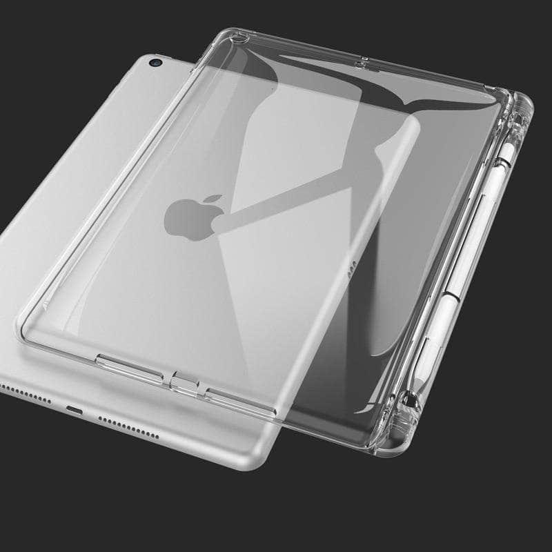 Transparent TPU Silicone Pencil Holder Back Case for iPad Air 4 (10.9 inch, 2020 Model) - Perfect for School, Office & Home Organization