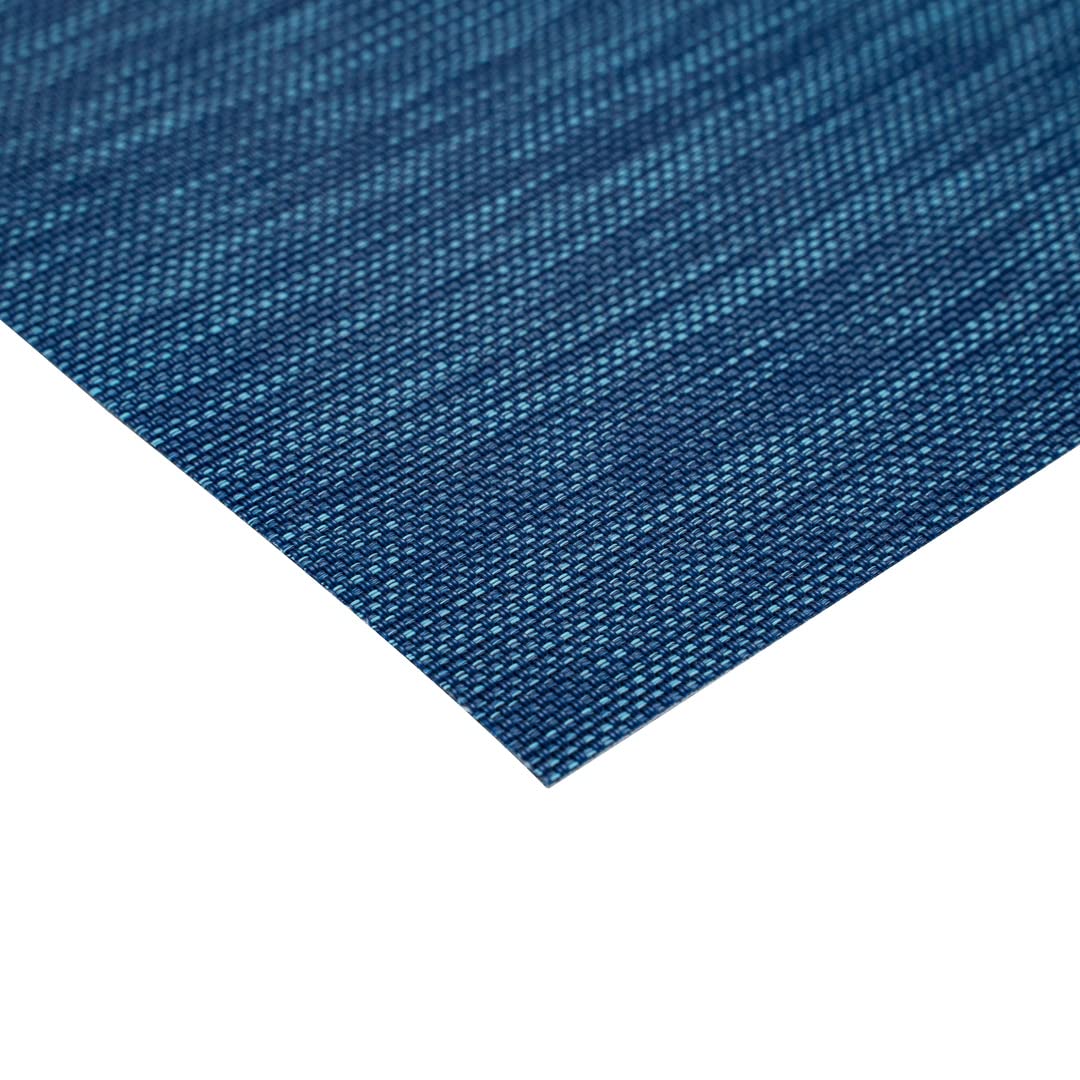 Restaurantware Sovereign 16x12 Inch Woven Vinyl Placemats Set of 6 - Stain Resistant, Easy Clean Rectangle Table Mats in Blue for Dining Table Decor - Perfect for Home, Restaurant & Party Use