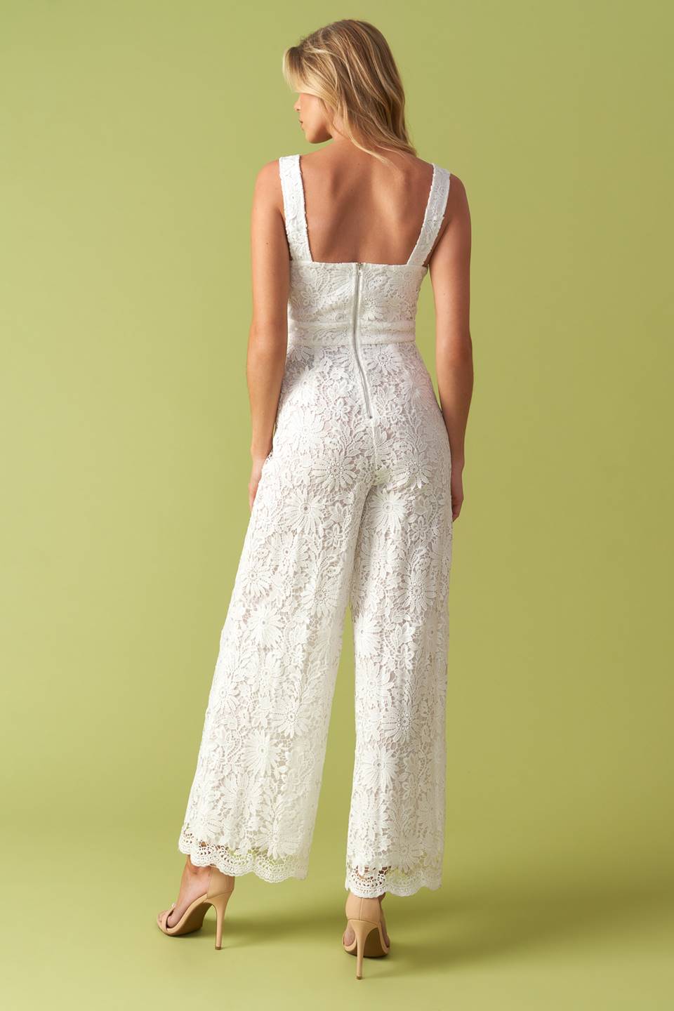 White Lace Wide Leg Jumpsuit - Elegant Women's Romper for Casual Wear, Date Night & Summer Outfits