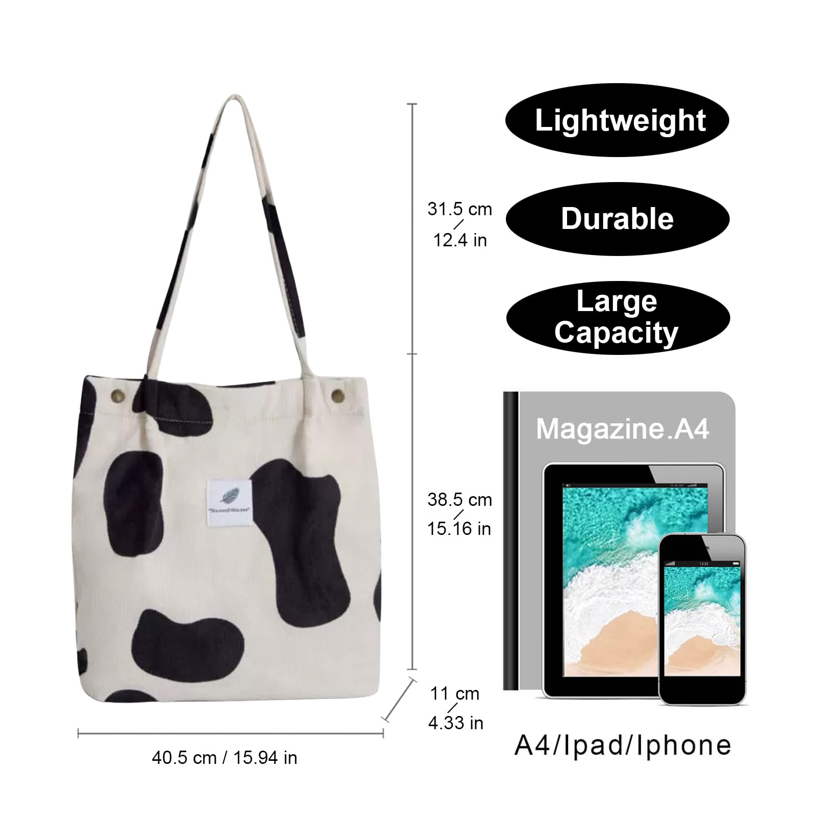 FITDON Large Tote Bag for Women - Spacious Shoulder Handbag with Inner Pocket - Perfect for Shopping, Work, Travel & Daily Use