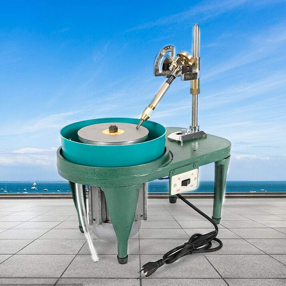 180W Electric Gem Faceting Machine - Jewelry Polisher & Gemstone Cutting Tool with 6 Inch Diamond Grinding Disc for Lapidary, Jewelry Making & Rock Polishing | Perfect for DIY Crafts, Professional Bench Work & Stone Shaping