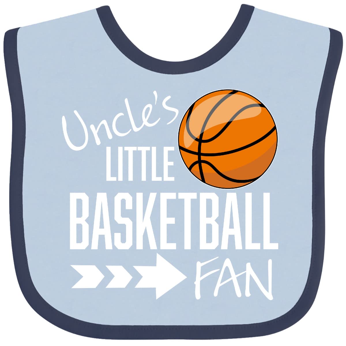 Inktastic Uncle's Little Basketball Fan Baby Bib - Soft Cotton Drool Bib for Infants & Toddlers - Perfect for Game Day, Playtime & Mealtime
