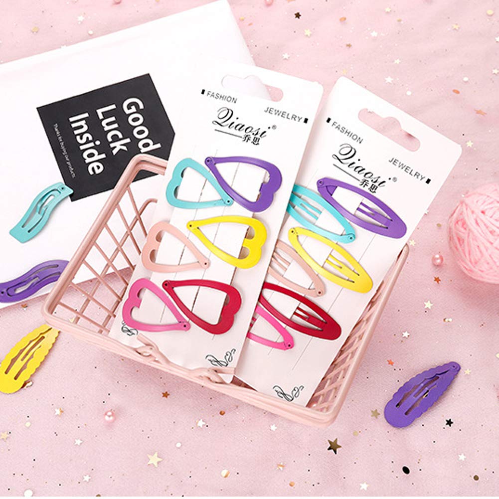 60 Pcs Non-Slip Snap Hair Clips & 60 Pcs Elastic Hair Bands Set - Colorful Metal Barrettes with Star, Butterfly & Heart Designs for Kids, Girls & Women | Perfect for School, Parties & Daily Hair Styling