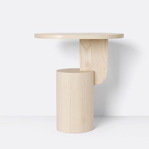 FERM LIVING Insert Side Table - Natural Ash Wood Nightstand for Bedroom, Living Room & Office - Modern Scandinavian Design End Table