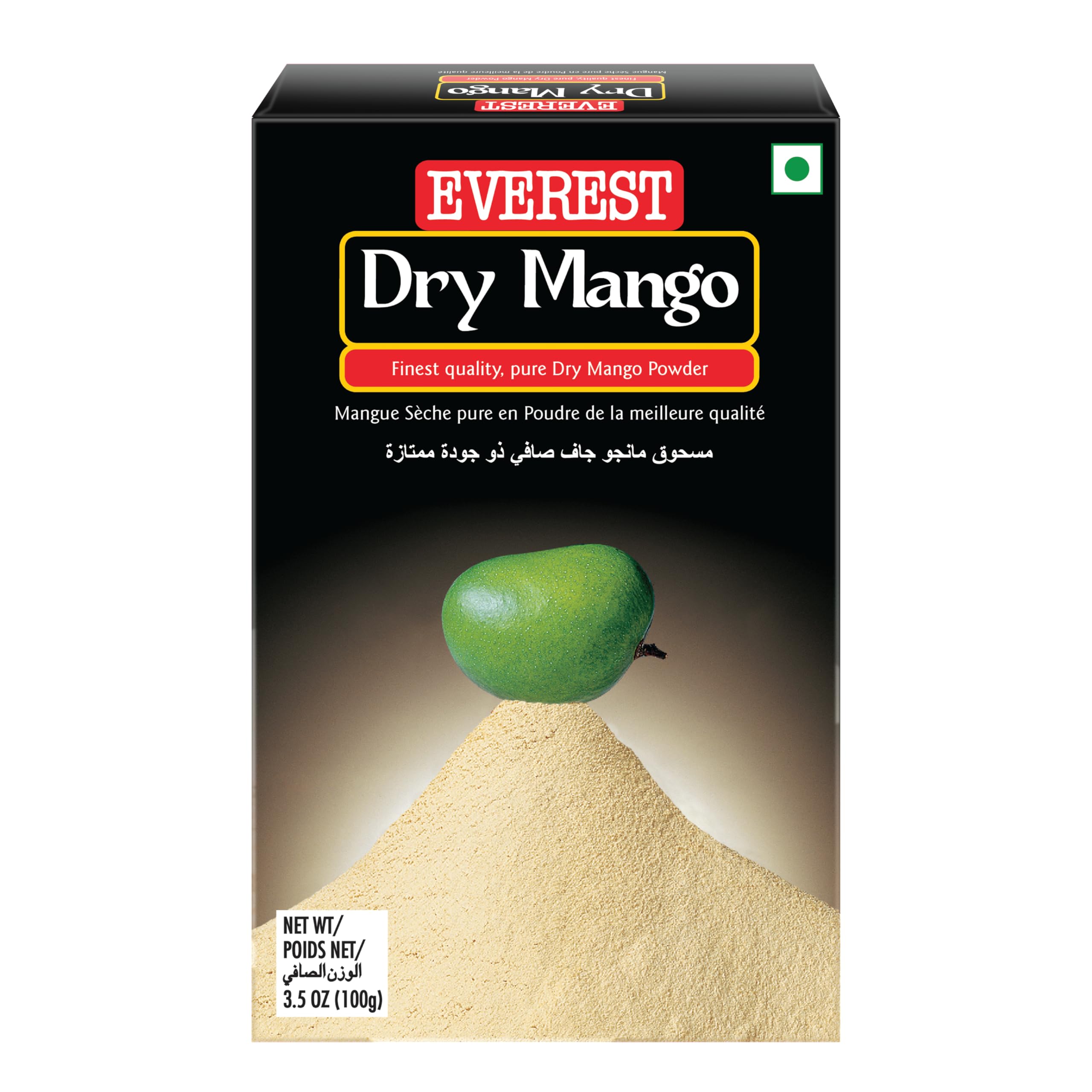 Everest Amchur Powder - 100% Natural Dried Mango Powder, 100g Carton - Perfect for Indian Cooking, Chutneys, Curries & Marinades