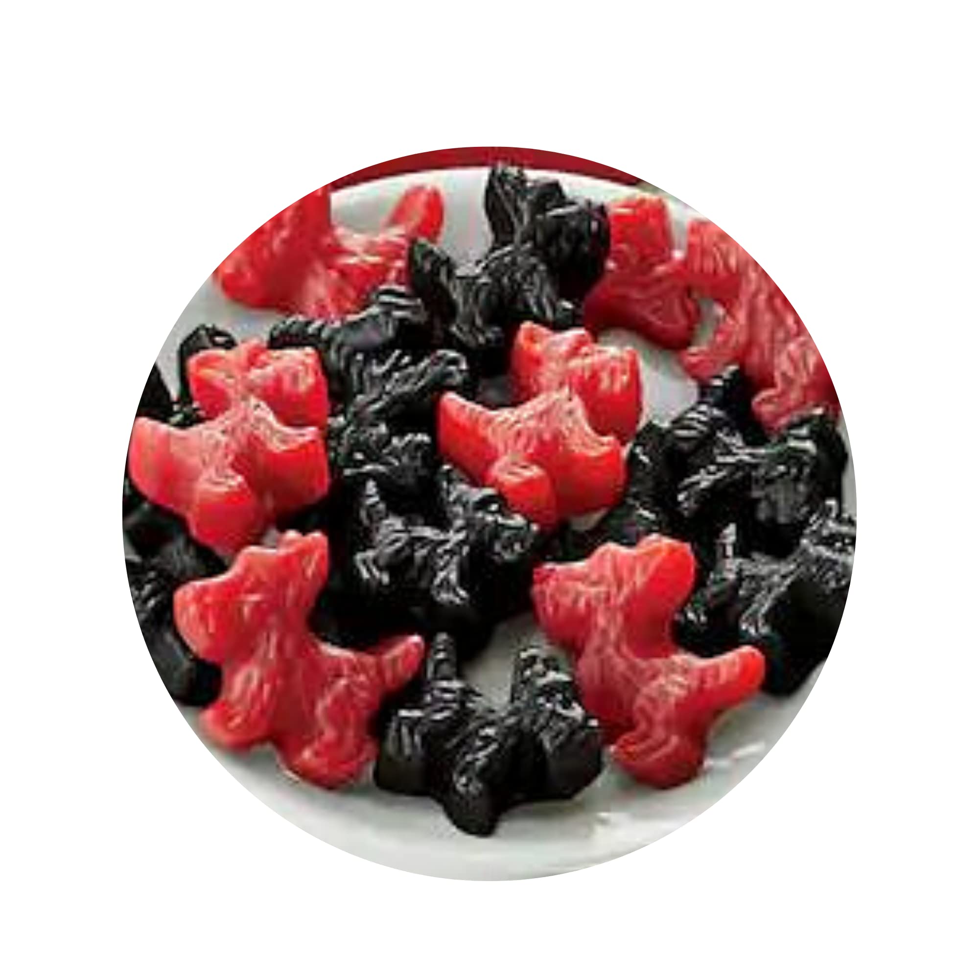 Needzo Red and Black Licorice Scottie Dogs - Gluten Free, Vegetarian Friendly Gummy Candies Variety Pack (2-Pack) | Healthy Snack for Adults | Party Favors, Movie Night Treats & Office Snacks