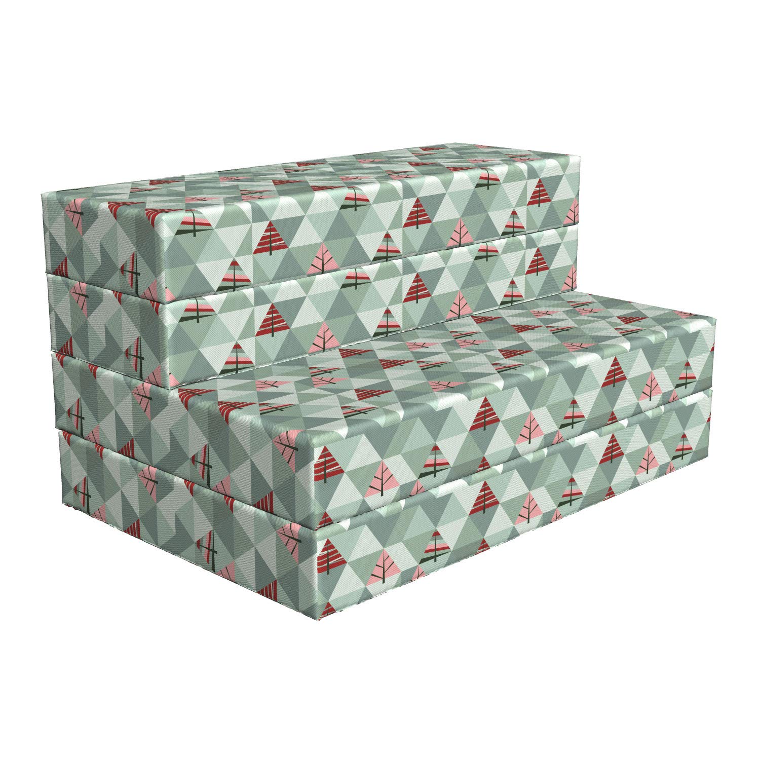 Ambesonne Tree Foldable Mattress with Geometric Triangle Design, 74.8