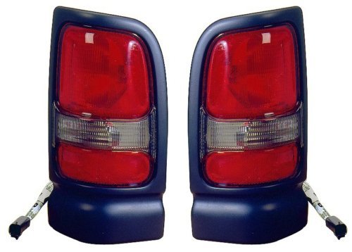 Dodge RAM Pickup Truck Replacement Tail Lights (Sport Package) - Black Pair for Enhanced Safety & Style | Perfect for Night Driving & Off-Road Adventures