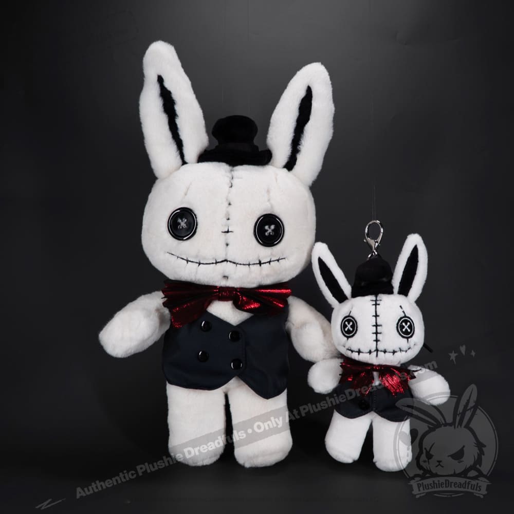 Victorian Style White Rabbit Plush Keychain - Cute Bunny Keyring Accessory for Bags, Backpacks & Gifts | Perfect for Alice in Wonderland Fans & Collectors