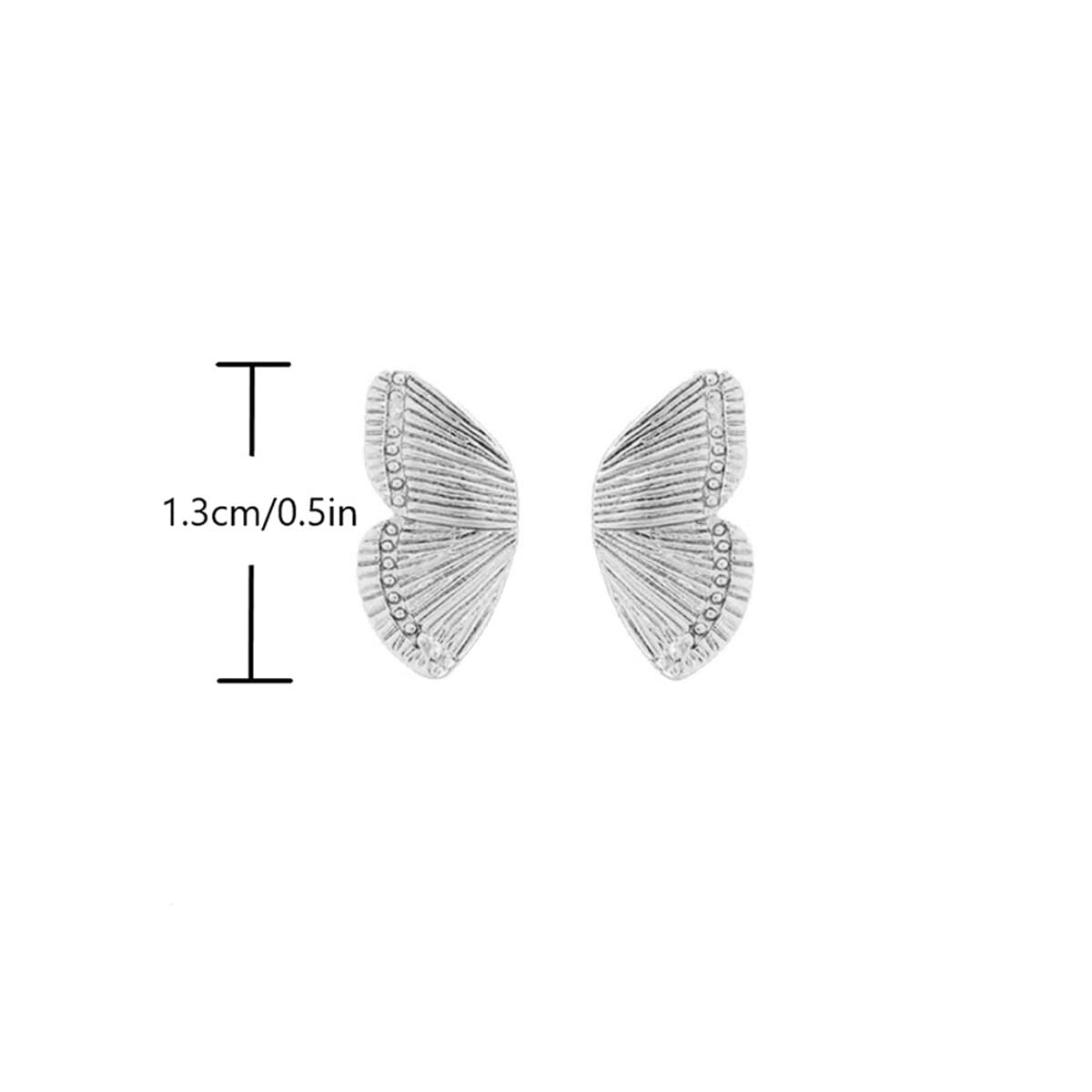 14K Gold Plated Butterfly Wings Stud Earrings for Women - Minimalist Lightweight Cartilage Earrings in Silver & Rose Gold - Dainty Hypoallergenic Ear Jewelry for Everyday Wear, Date Night & Gifts