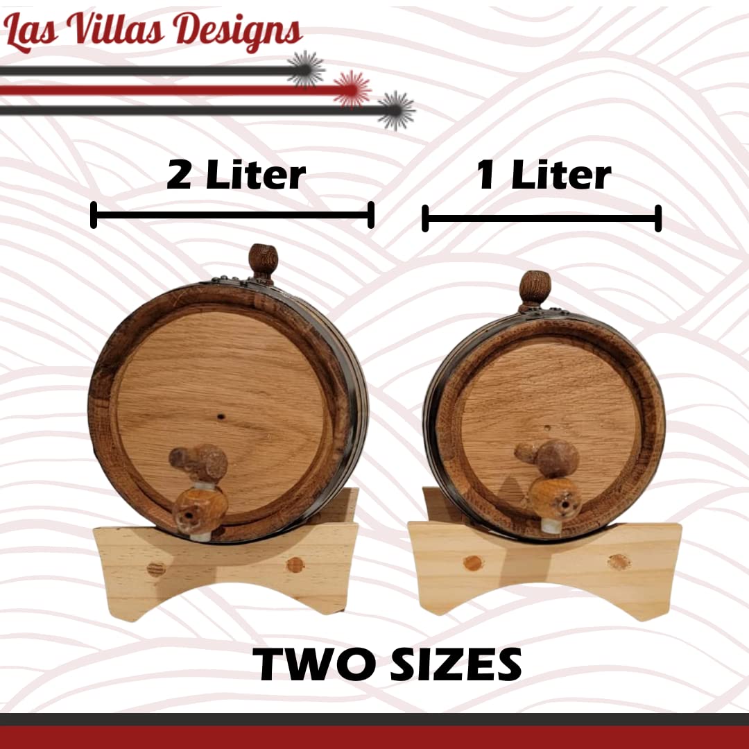 Custom 2 Liter American Oak Barrel for Aging Wine, Whiskey, Beer & Spirits - Personalized Engraved Wooden Cask for Home Brewing & Liquor Maturation | Perfect for Bourbon, Rum, Tequila & Craft Beverage Gifts
