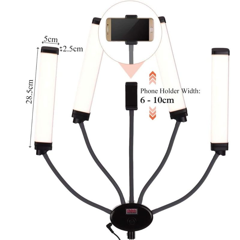 Drumstone Double-Arm LED Video Fill Light with USB Charging - Perfect for Makeup, YouTube Videos & Live Streaming