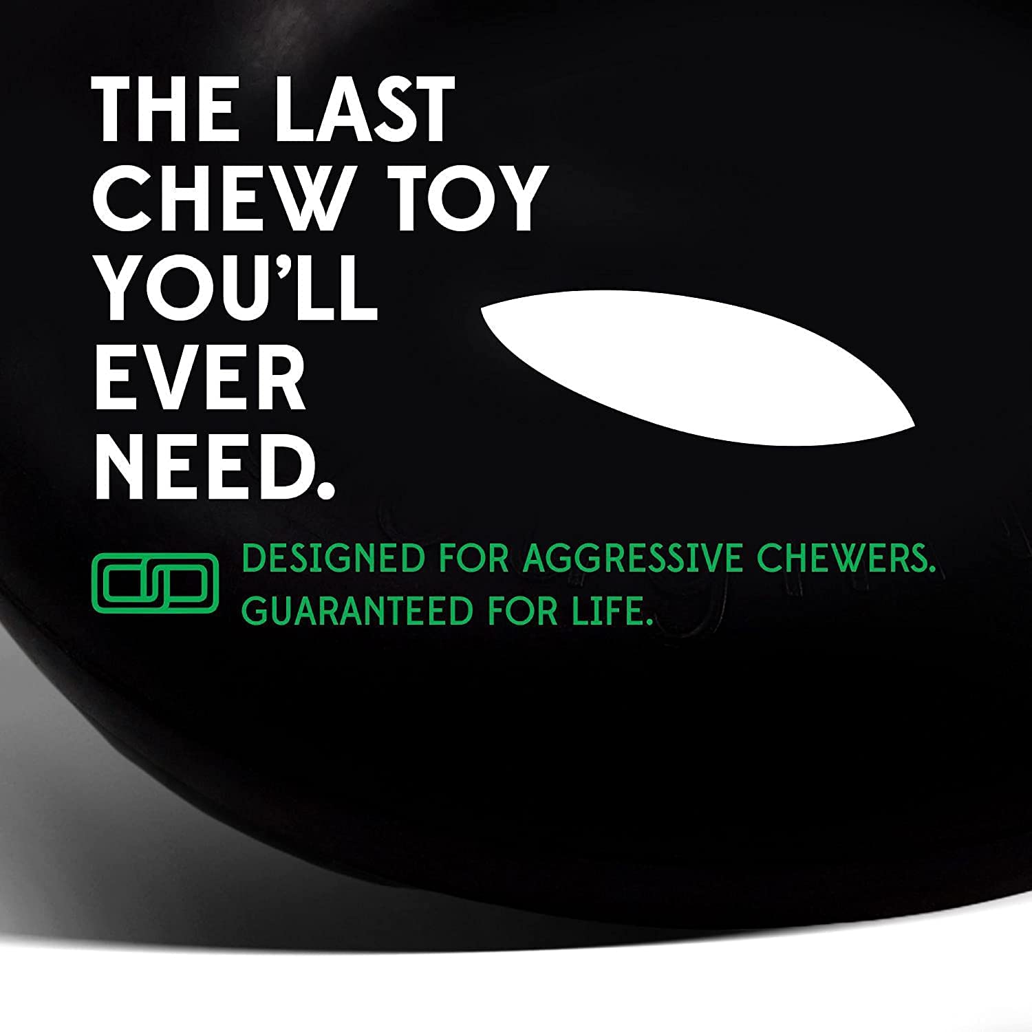 Goughnuts Indestructible Dog Chew Toy - Durable Rubber Ring for Extreme Power Chewers & Aggressive Dogs | Large Size (L) for 100+ Pound Dogs | Green Rubber Chew Toy | Perfect for Training, Anxiety Relief & Playtime
